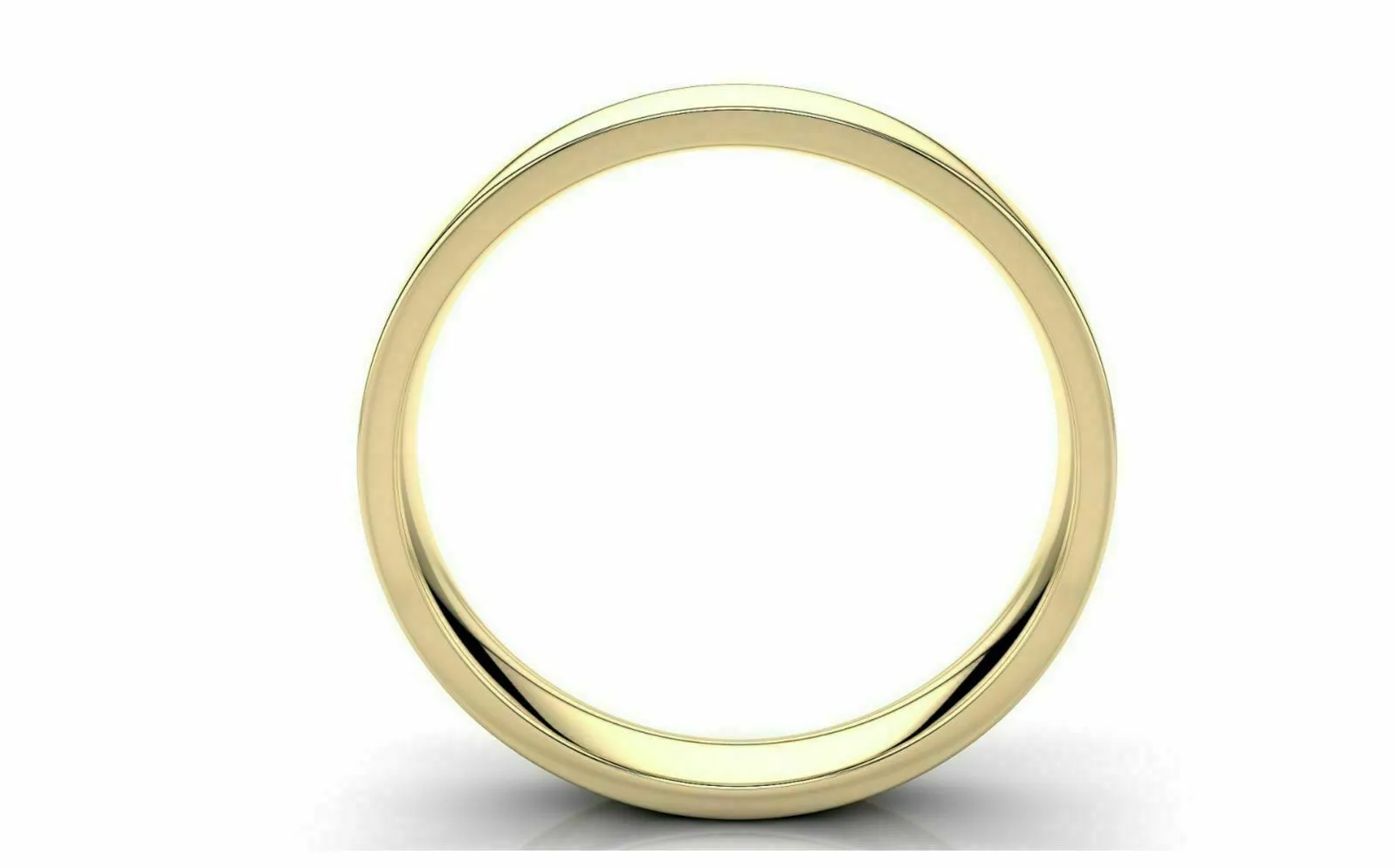 18k Solid Gold 4mm Comfort Fit Wedding Flat Band in 18k Yellow Gold All sizes 