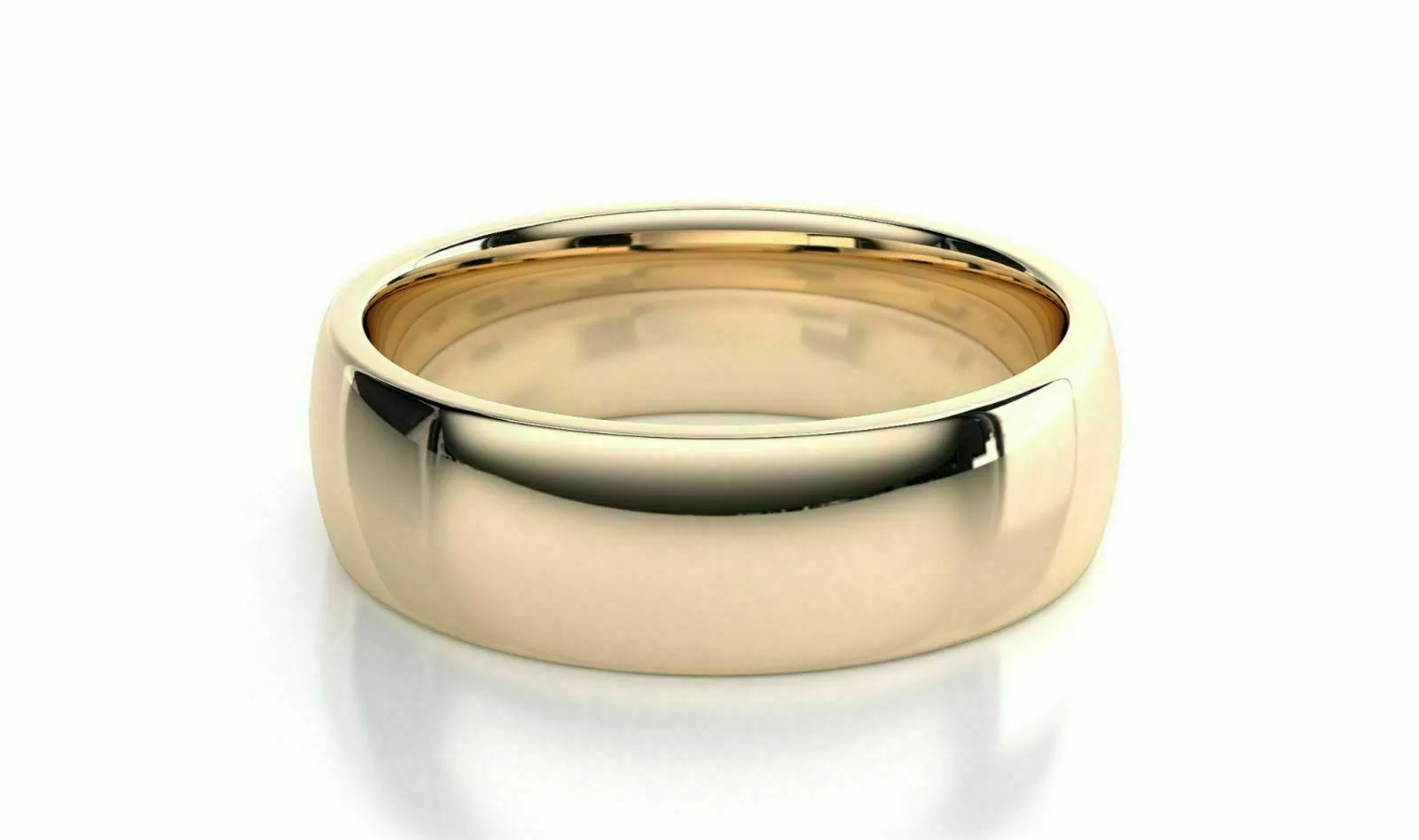 18k Solid Gold 7mm Comfort Fit Wedding Flat Band in 18k Yellow Gold All sizes 