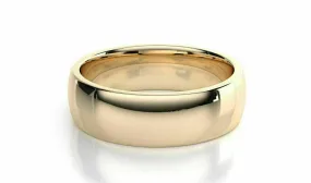 18k Solid Gold 7mm Comfort Fit Wedding Flat Band in 18k Yellow Gold All sizes 