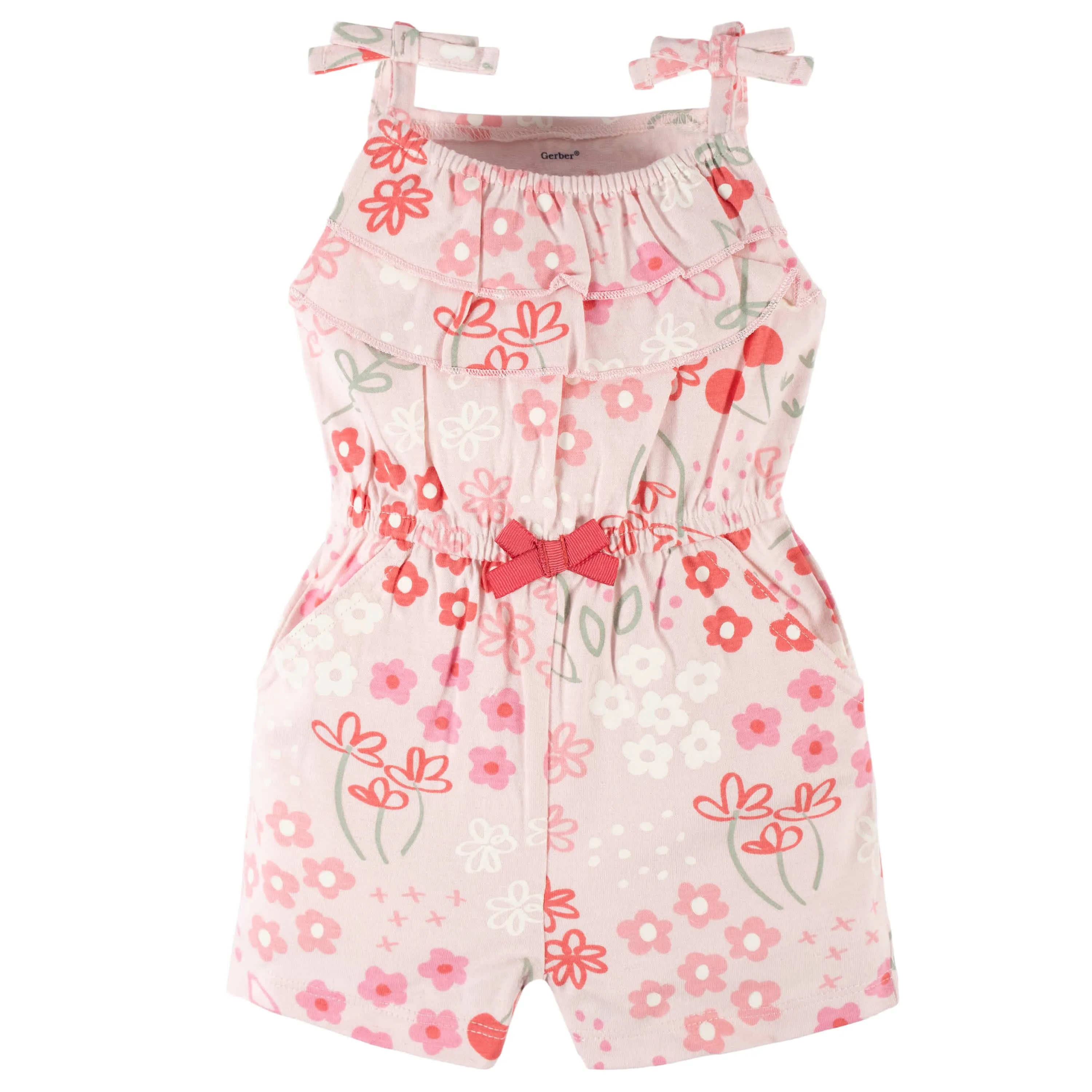 2-Pack Baby & Toddler Girls Cherry Kisses Tank Rompers