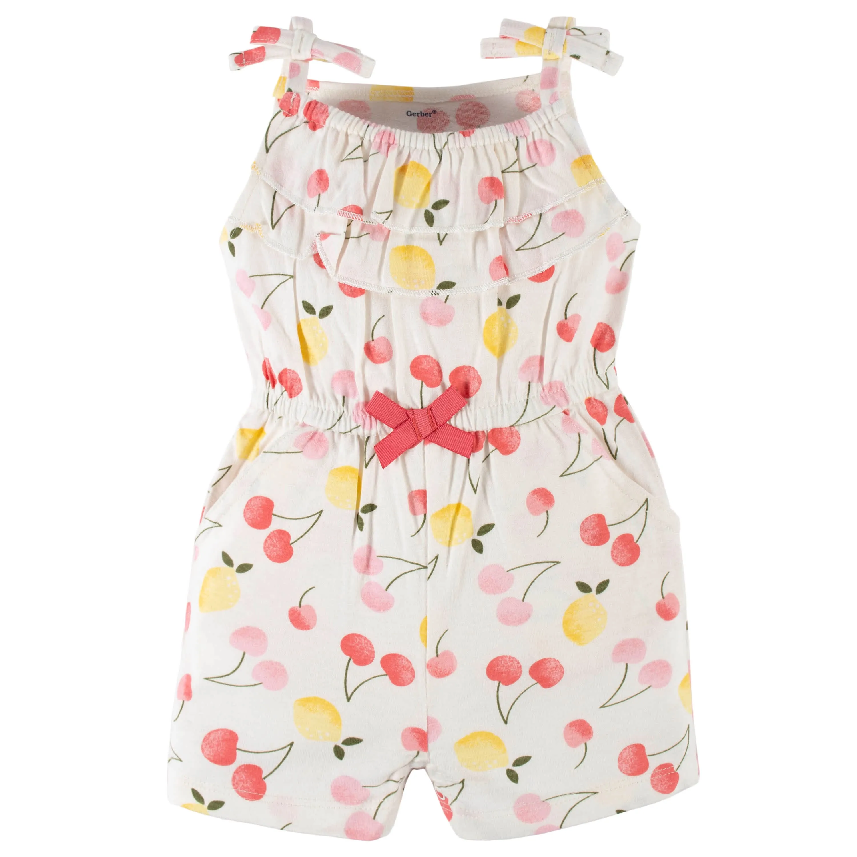 2-Pack Baby & Toddler Girls Cherry Kisses Tank Rompers