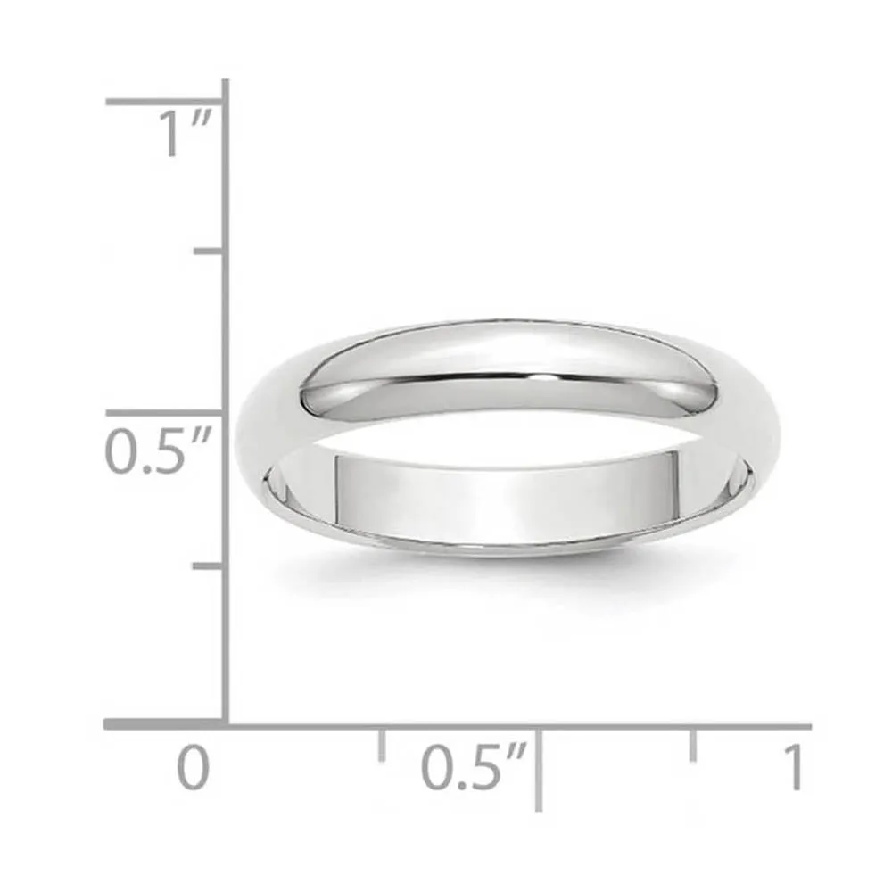 2mm to 6mm 10K White Gold Half Round Standard Fit Band