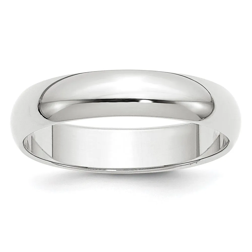 2mm to 6mm 10K White Gold Half Round Standard Fit Band