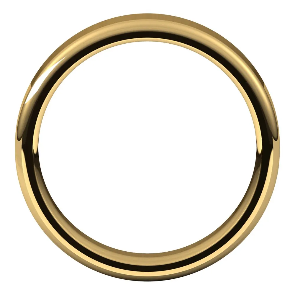 5mm 10K Yellow Gold Polished Round Edge Comfort Fit Flat Band