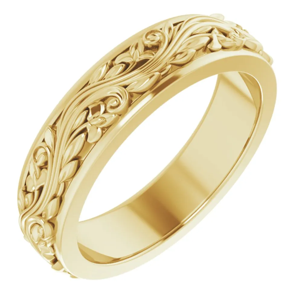 5mm 10K Yellow Gold Sculptural Standard Fit Band