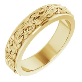 5mm 10K Yellow Gold Sculptural Standard Fit Band