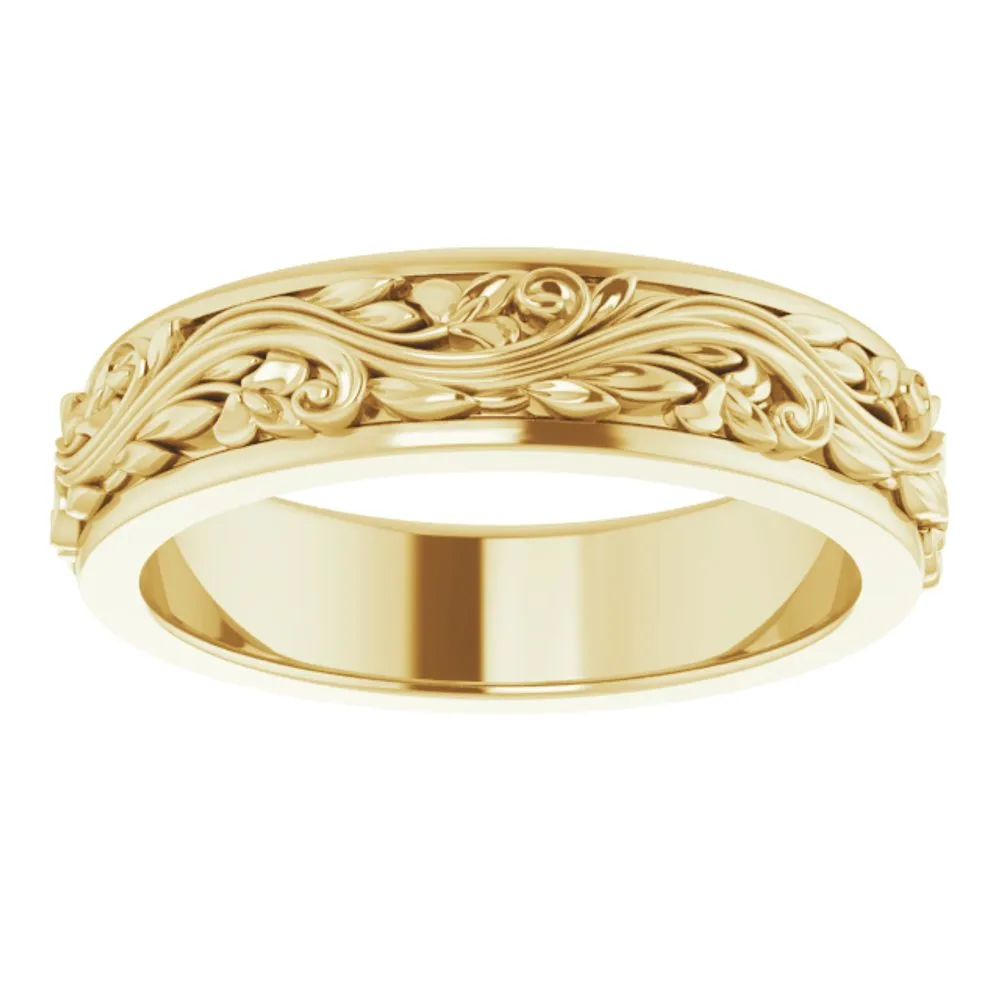 5mm 10K Yellow Gold Sculptural Standard Fit Band