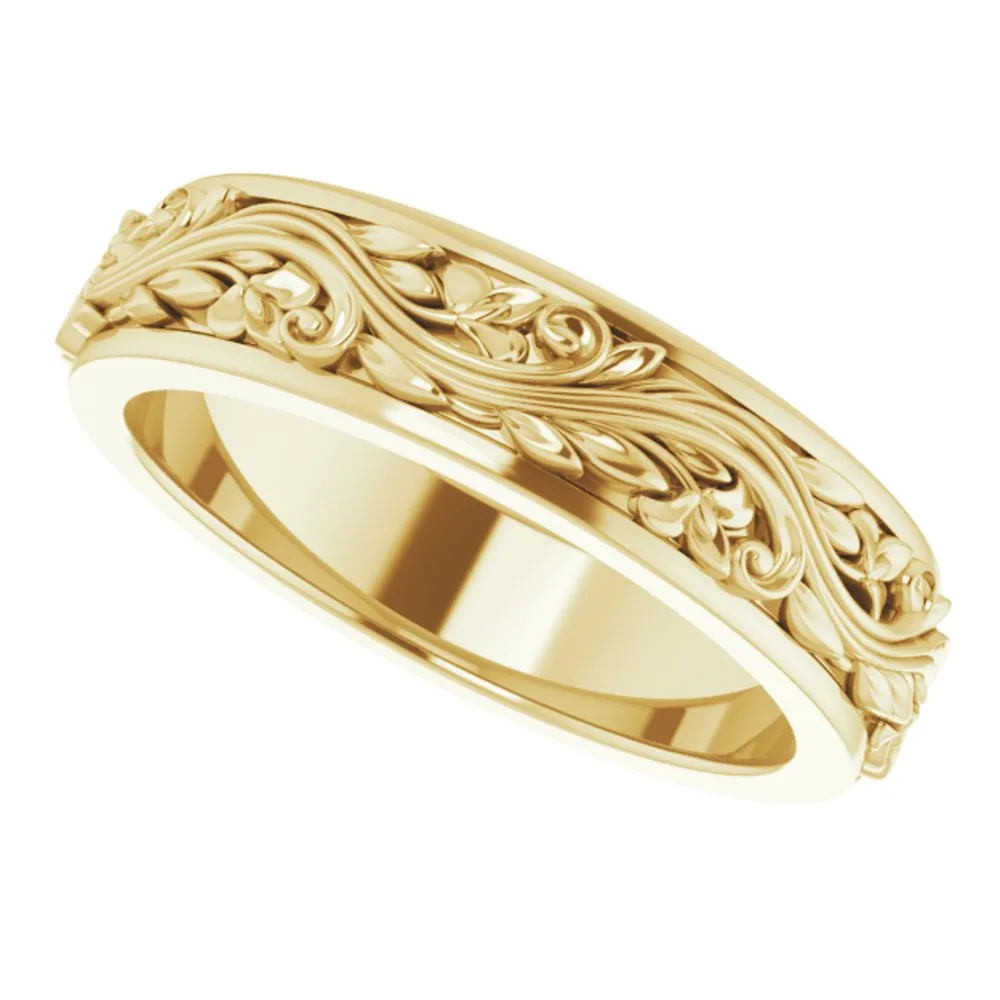 5mm 10K Yellow Gold Sculptural Standard Fit Band