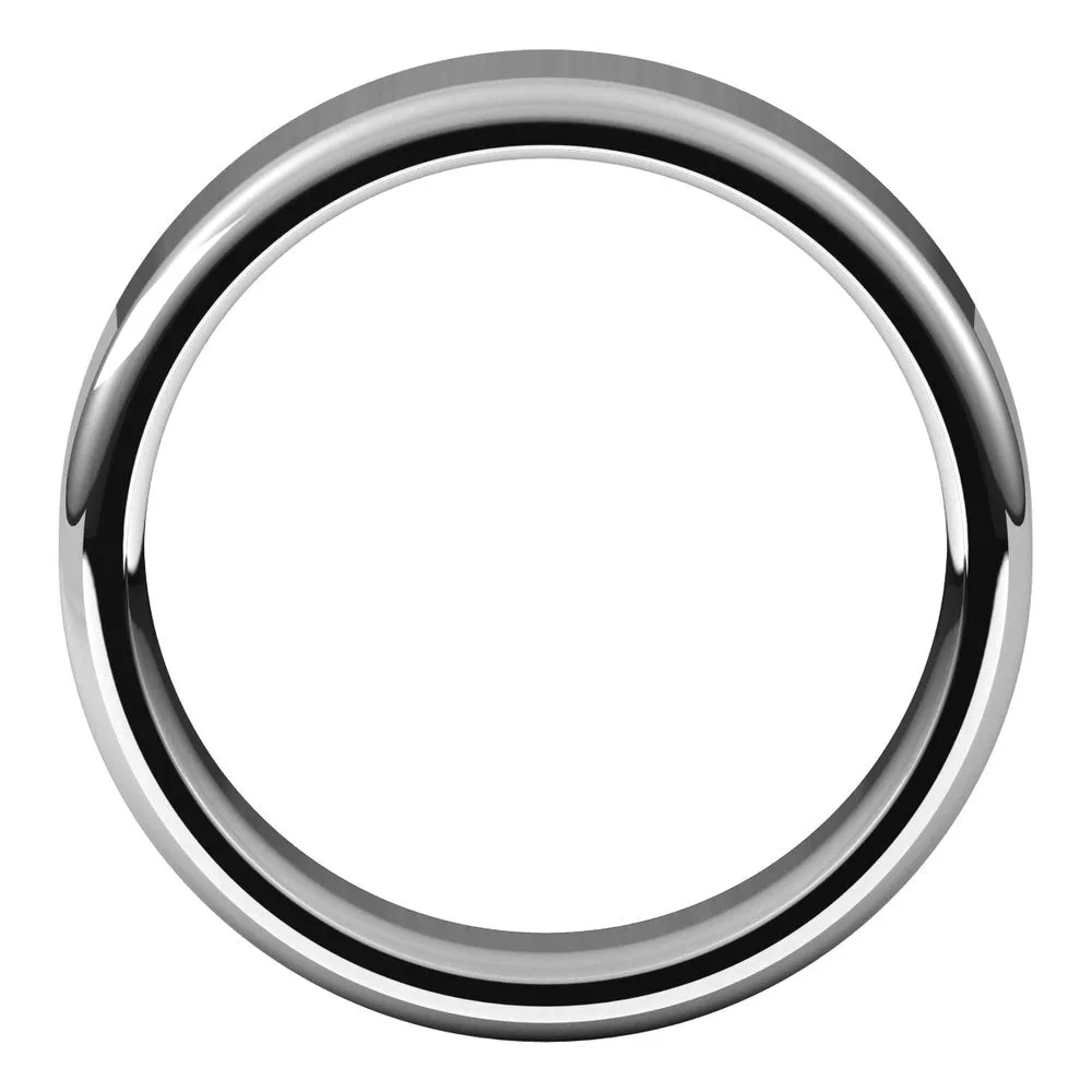 6mm 10K White Gold Polished Round Edge Comfort Fit Flat Band