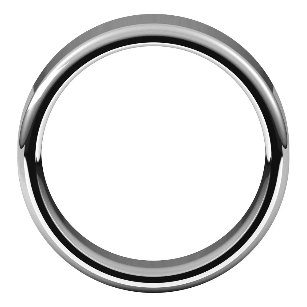 7mm 14K White Gold Polished Round Edge Comfort Fit Flat Band