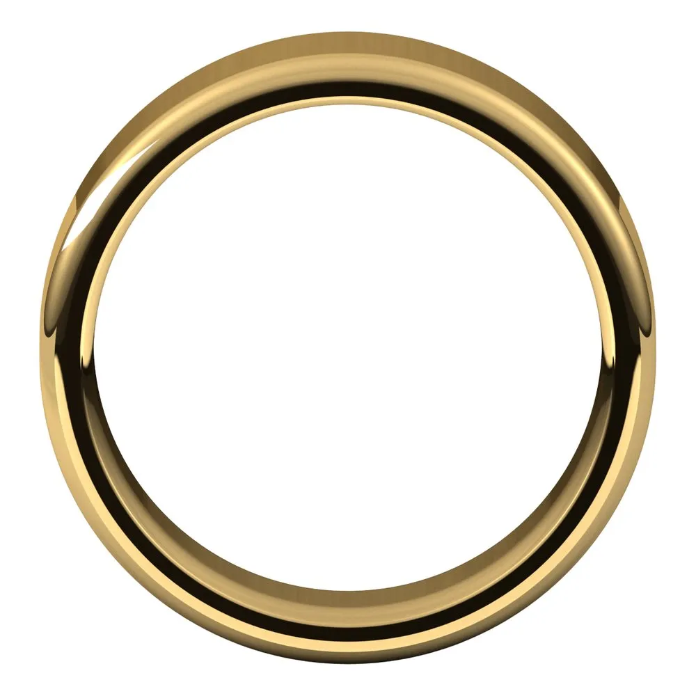 7mm 14K Yellow Gold Polished Round Edge Comfort Fit Flat Band