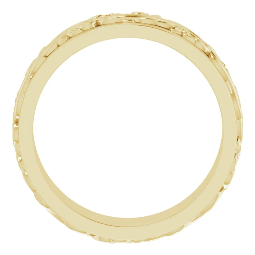 7mm 14K Yellow Gold Sculptural Standard Fit Band