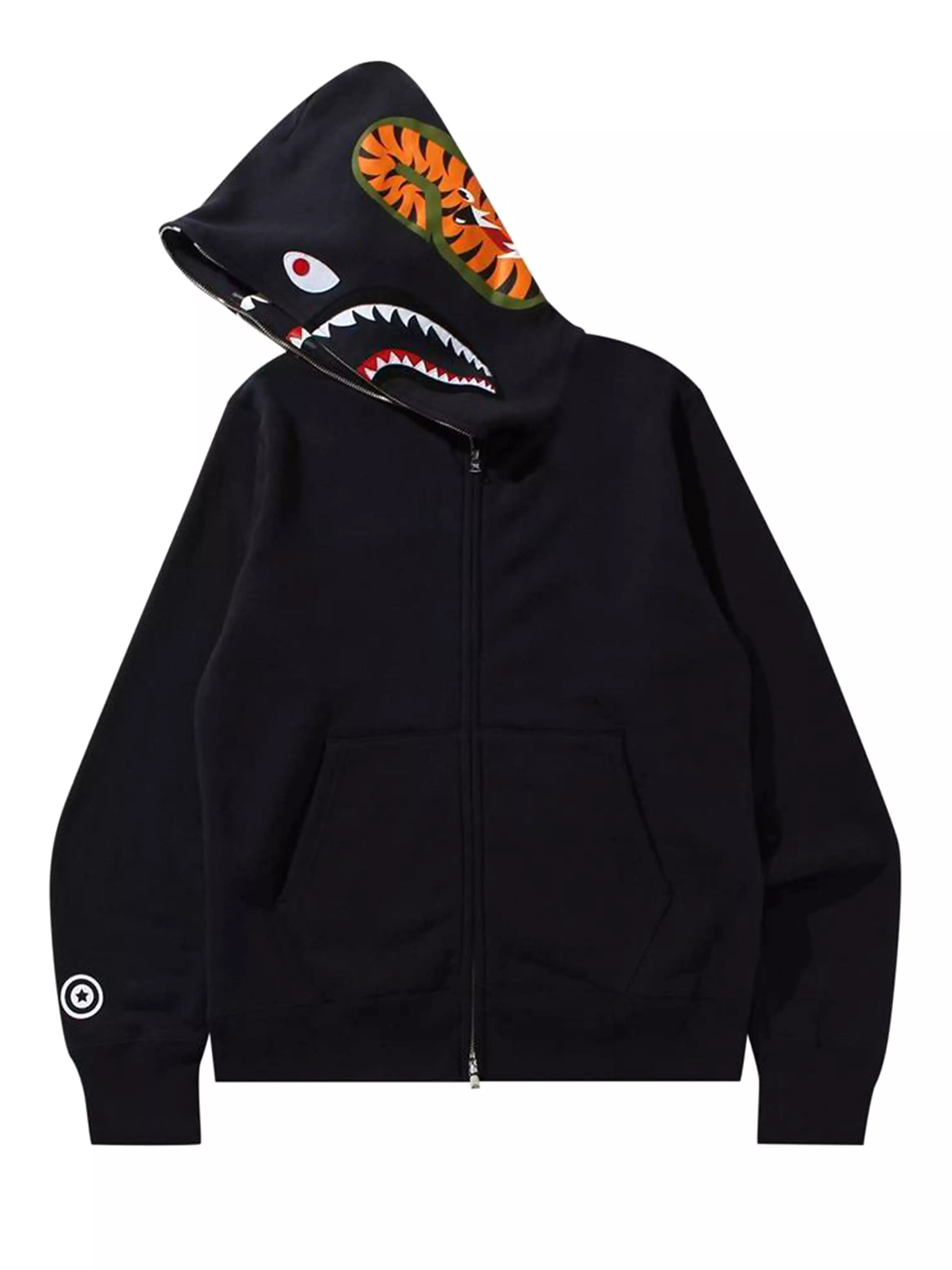 A Bathing Ape Double Side Shark Full Zip Hoodie Black [FW21]