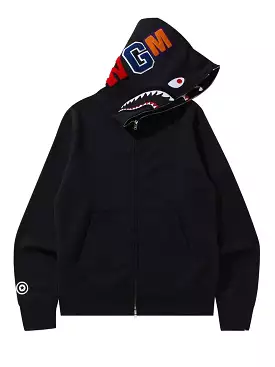 A Bathing Ape Double Side Shark Full Zip Hoodie Black [FW21]