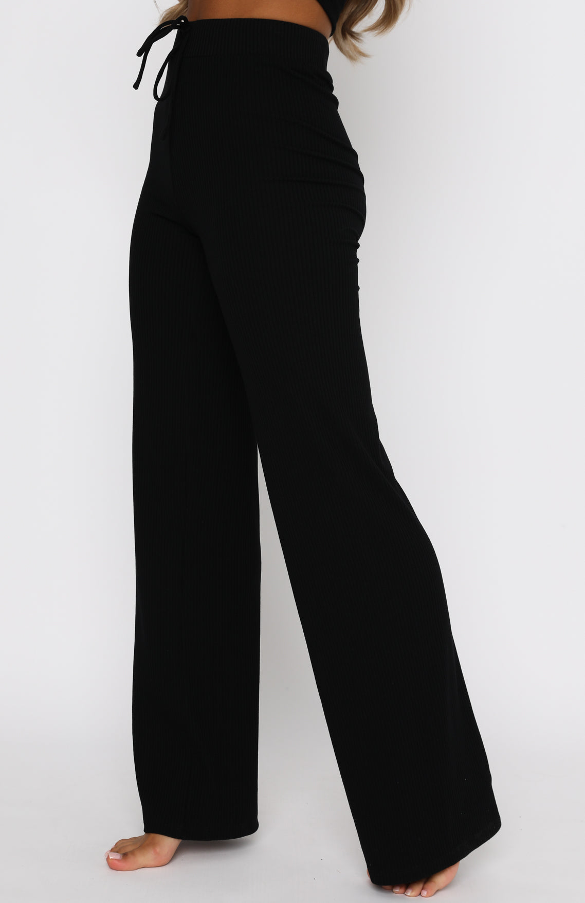 Adore You Ribbed Pants Black