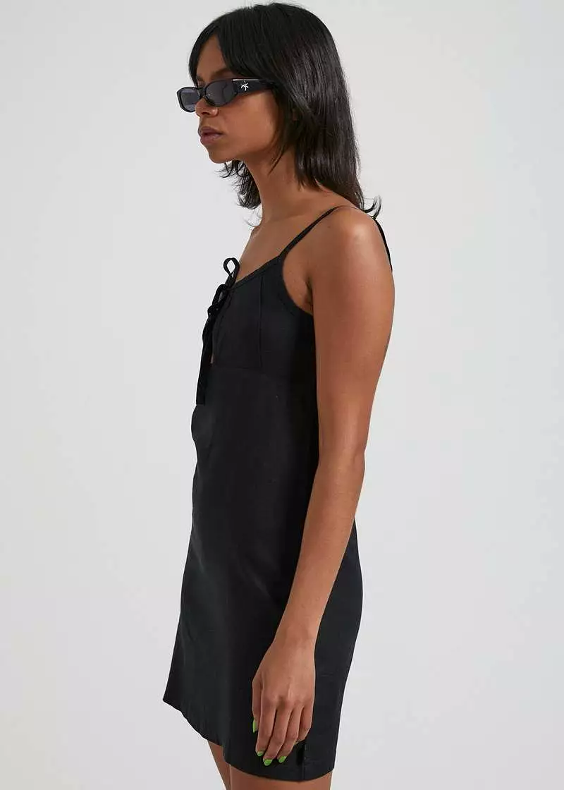 Afends Lottie Hemp Black Mini Dress