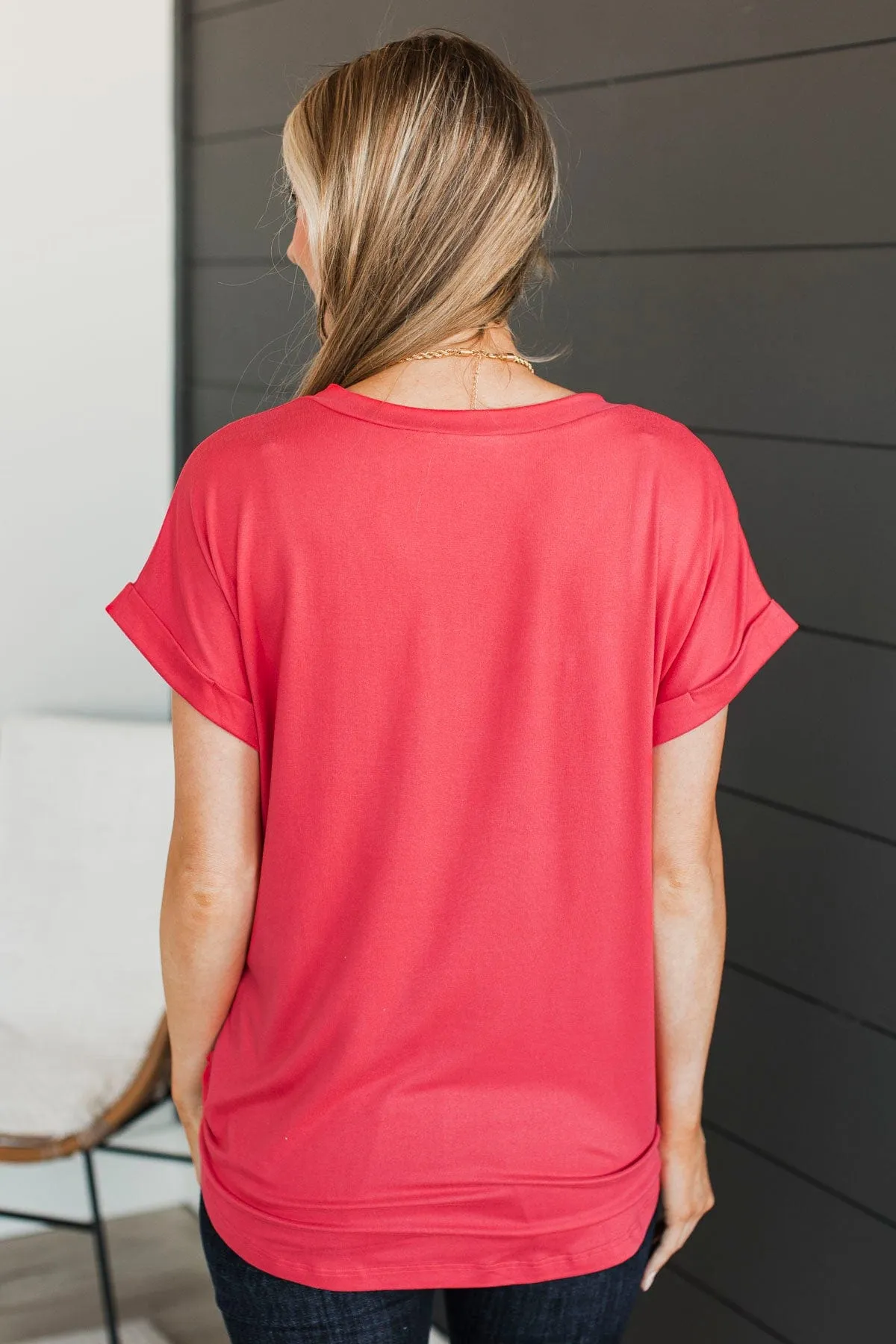 All The Best Short Sleeve Top- Dark Coral