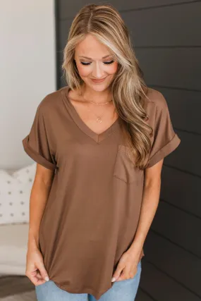 All The Best Short Sleeve Top- Dark Mocha