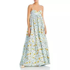 Aqua Womens Poplin Long Maxi Dress