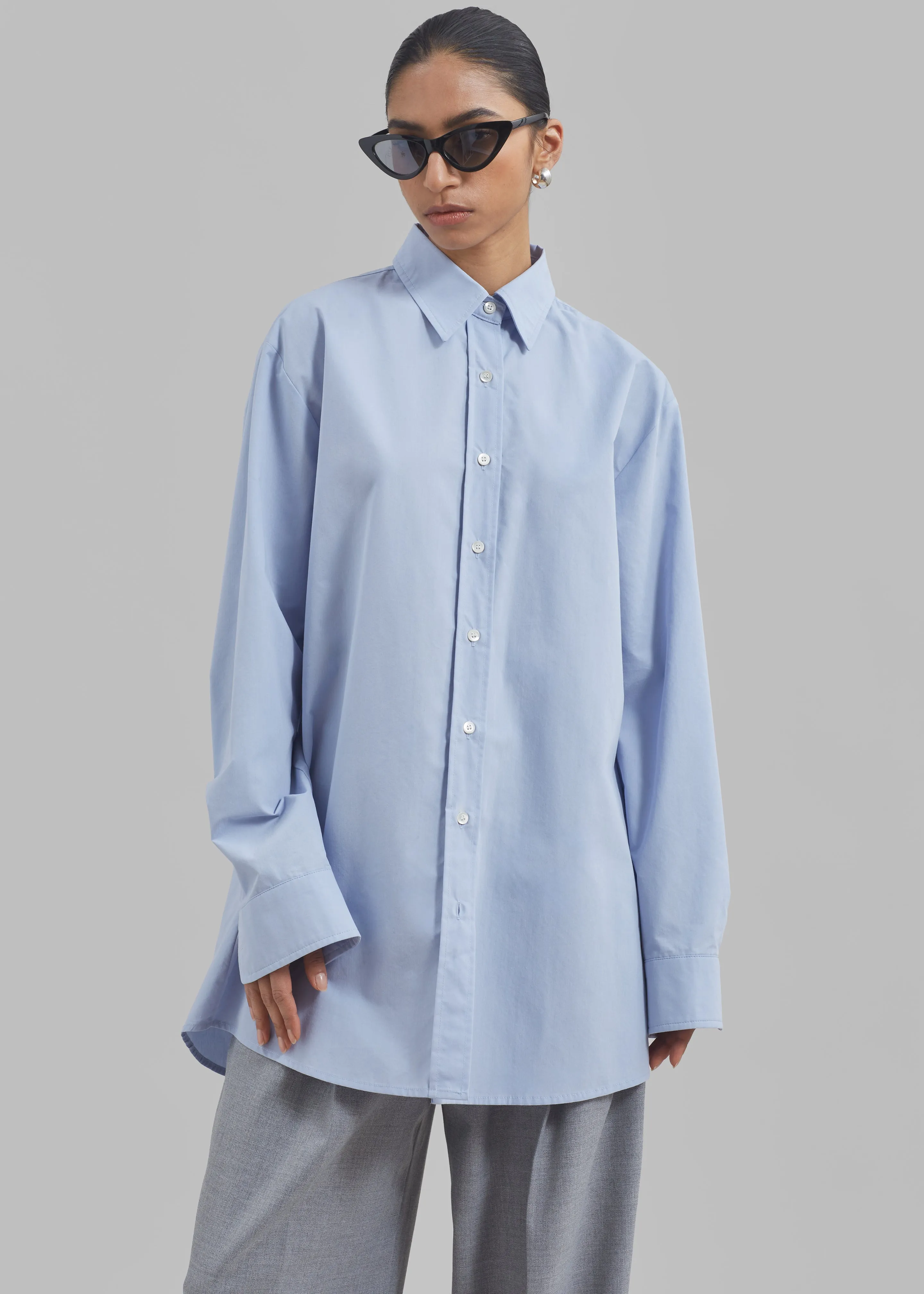 Archie Shirt Dress - Light Blue