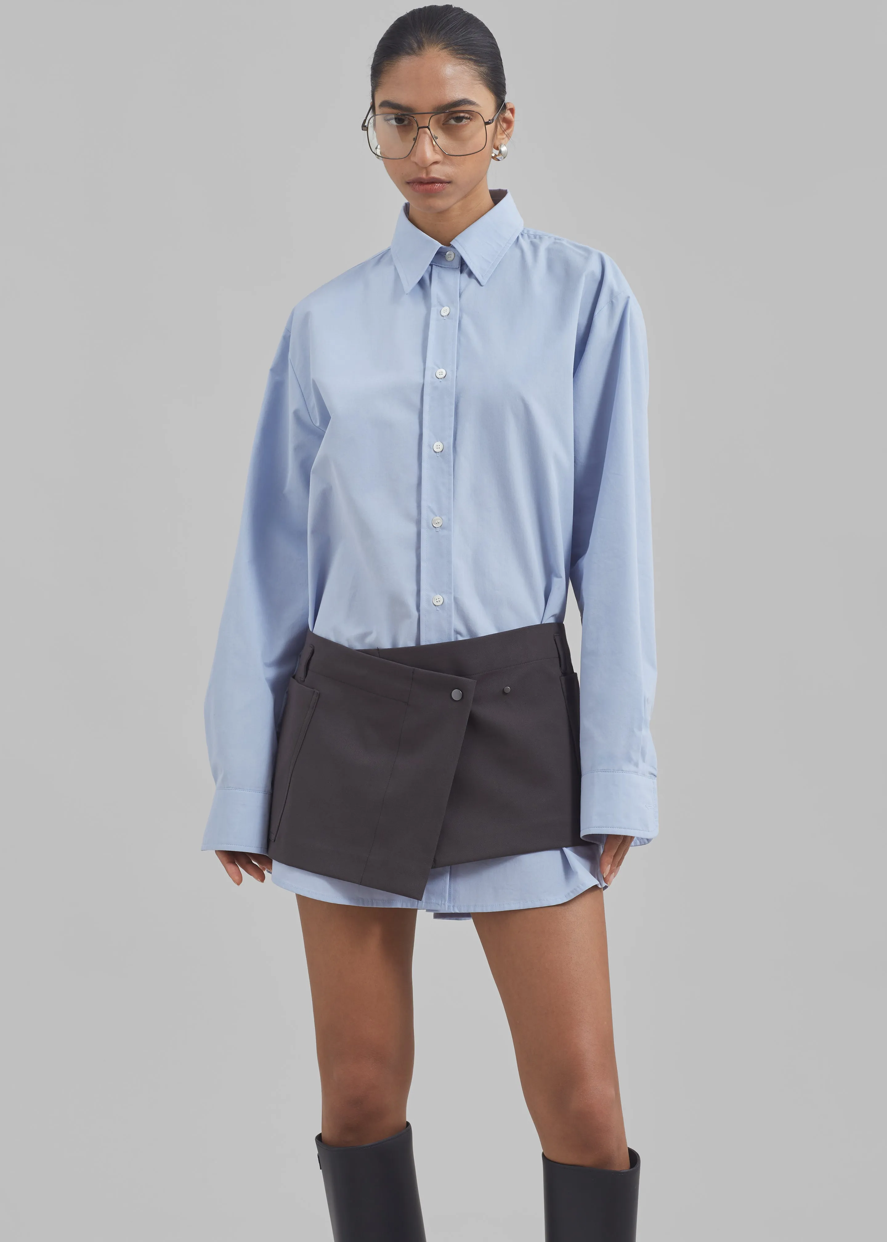 Archie Shirt Dress - Light Blue