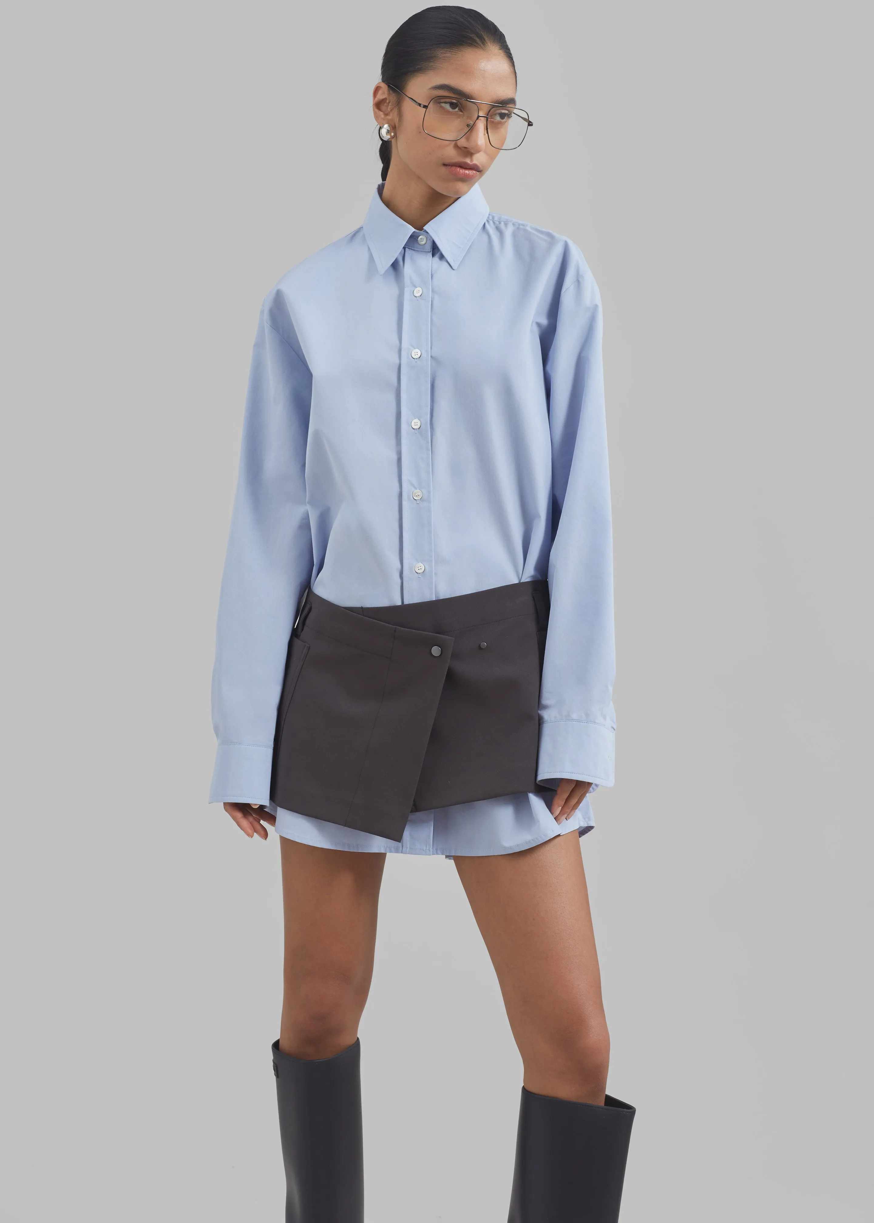 Archie Shirt Dress - Light Blue