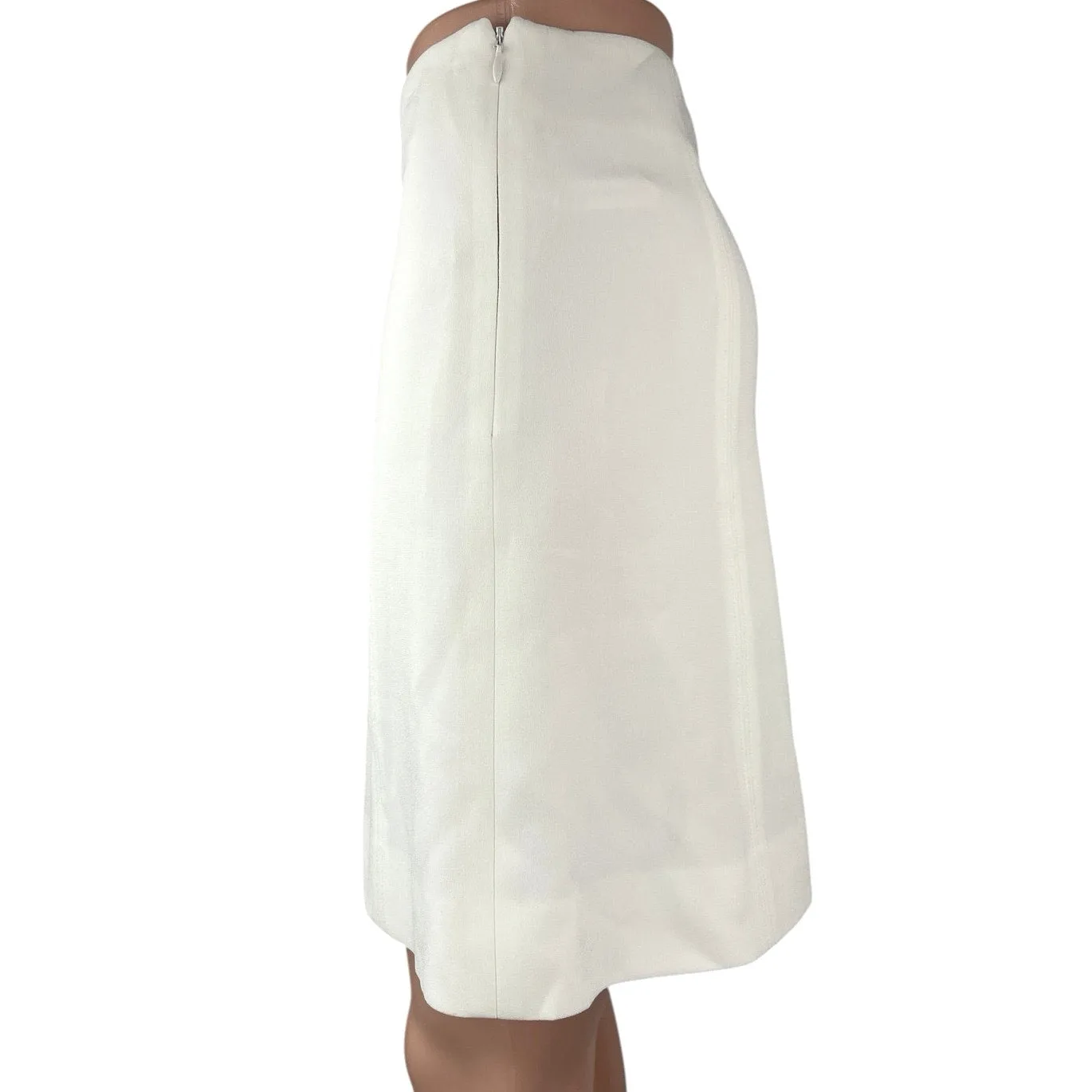 Aritzia Babaton Women's White Zip Up Straight A-Line Knee Length Skirt Size 2