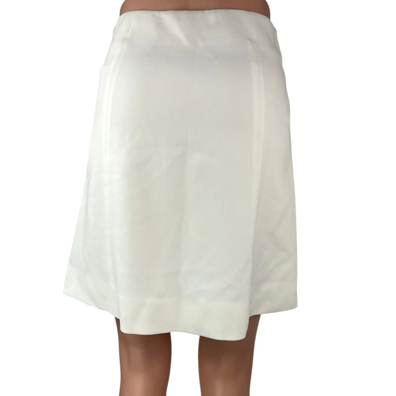 Aritzia Babaton Women's White Zip Up Straight A-Line Knee Length Skirt Size 2