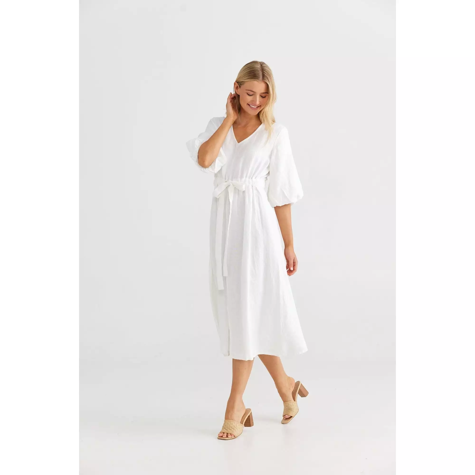 Ava Midi Dress | White