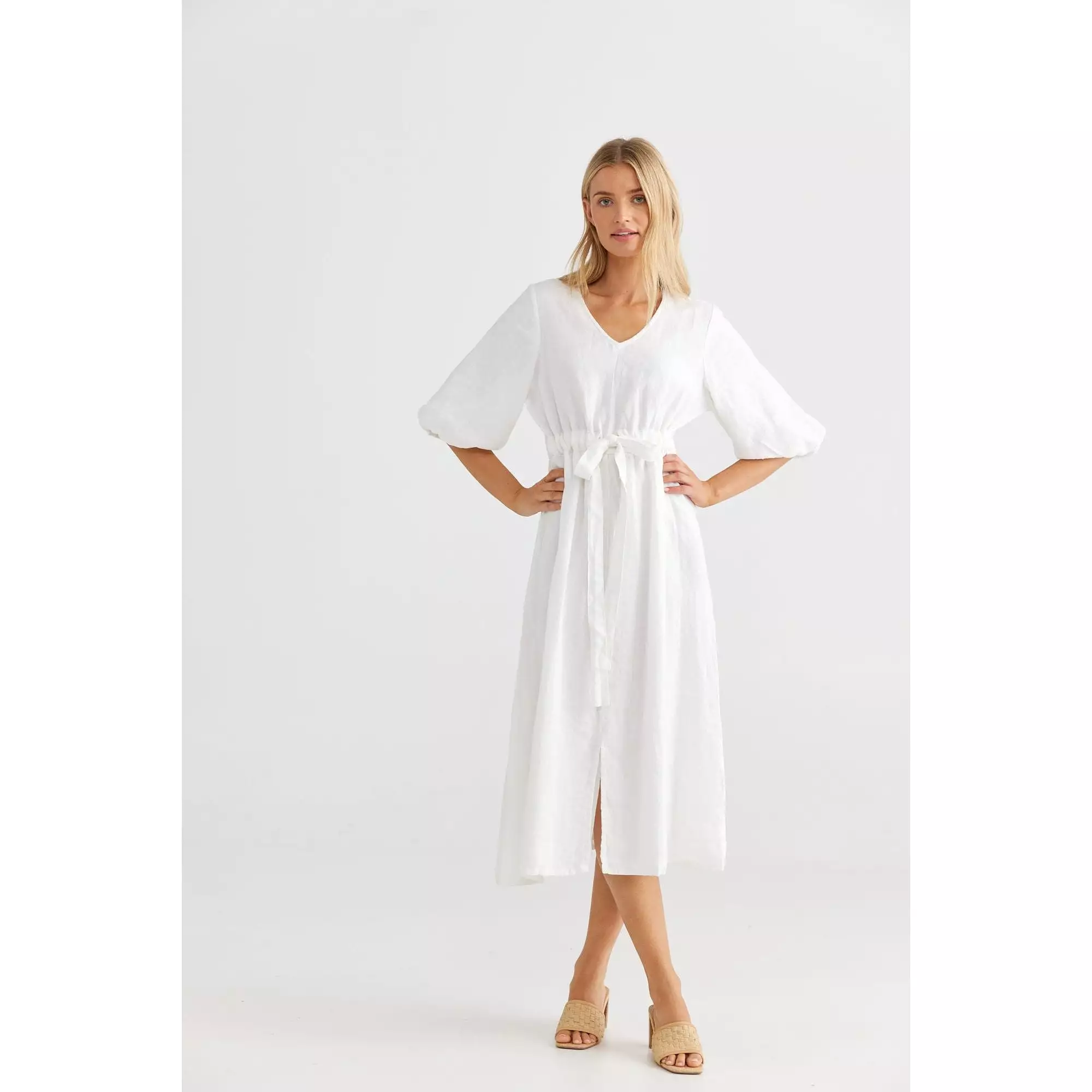 Ava Midi Dress | White