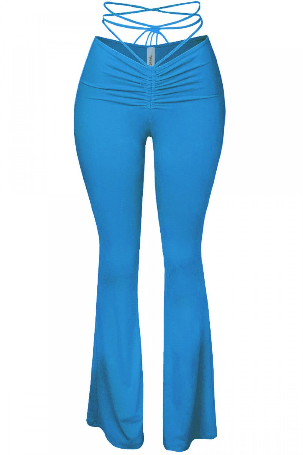 Ayanna Waist Tie Turquoise Blue Flare Pants