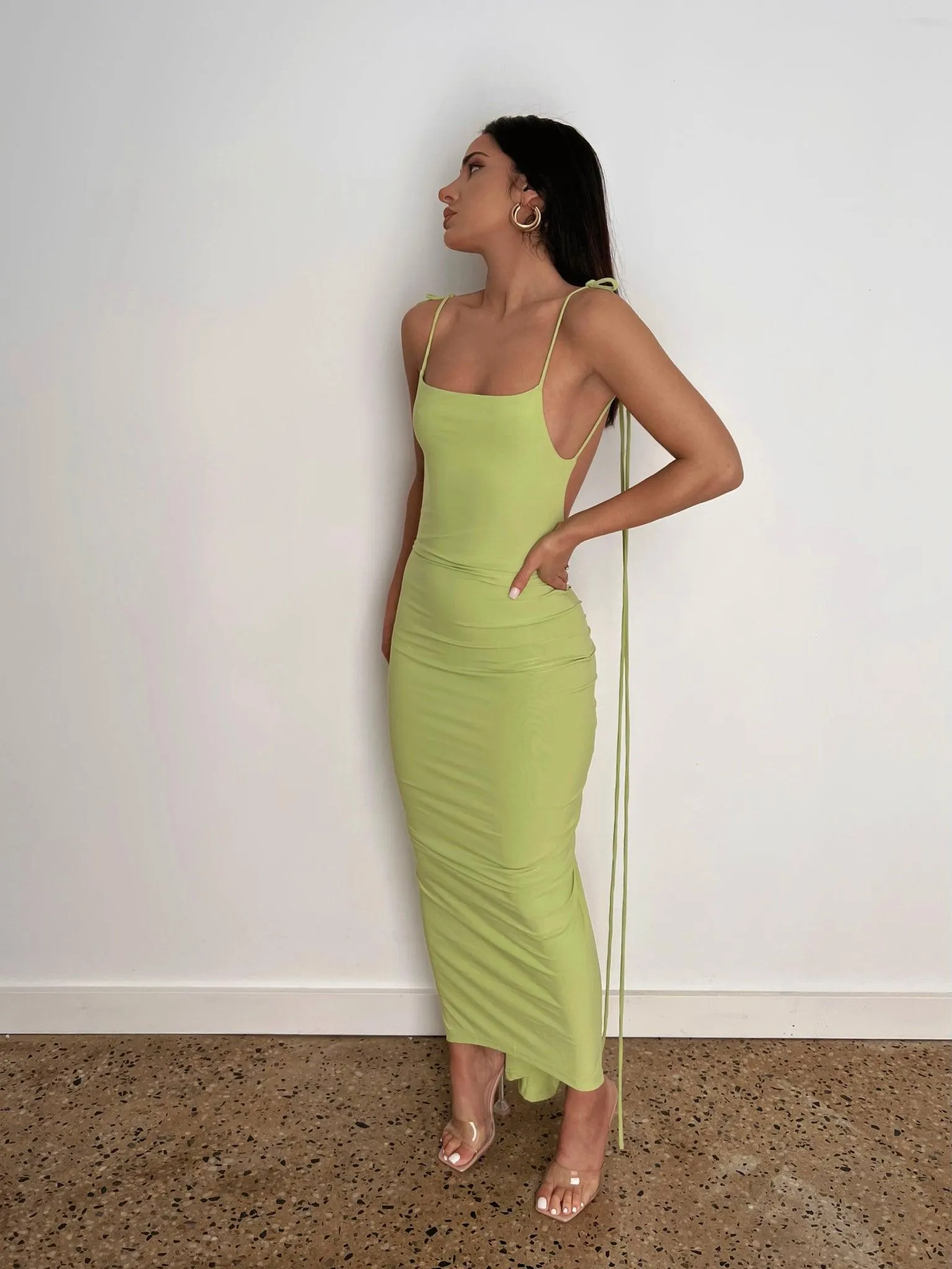 Azari Midi Dress - Lime