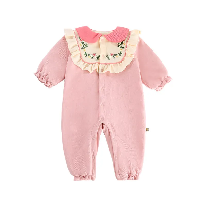 Baby Girls Embroidered Jumpsuits Wholesale 231019172