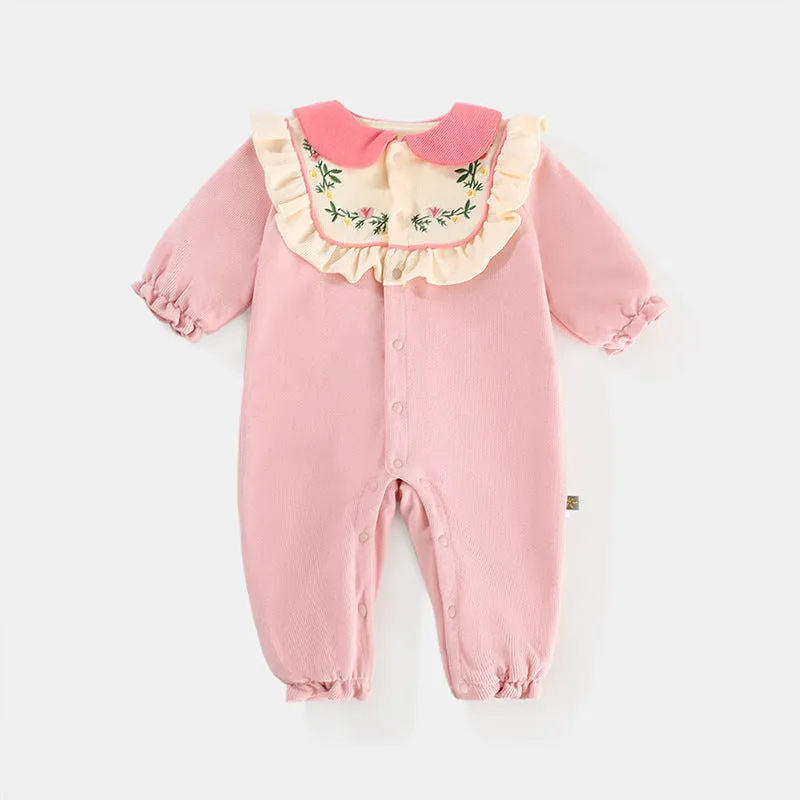 Baby Girls Embroidered Jumpsuits Wholesale 231019172