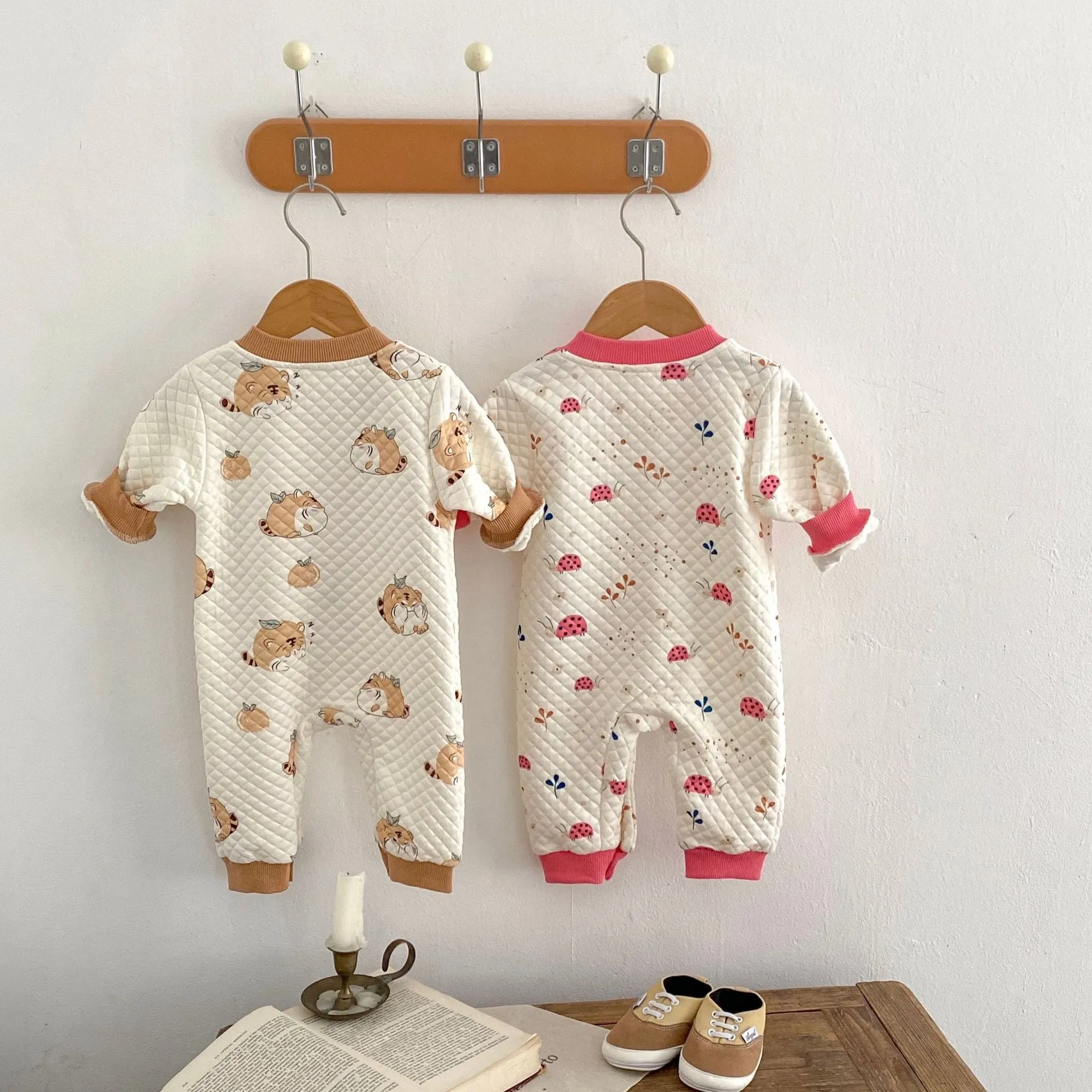 Baby Girls Fruit Cartoon Print Jumpsuits Wholesale 24011168