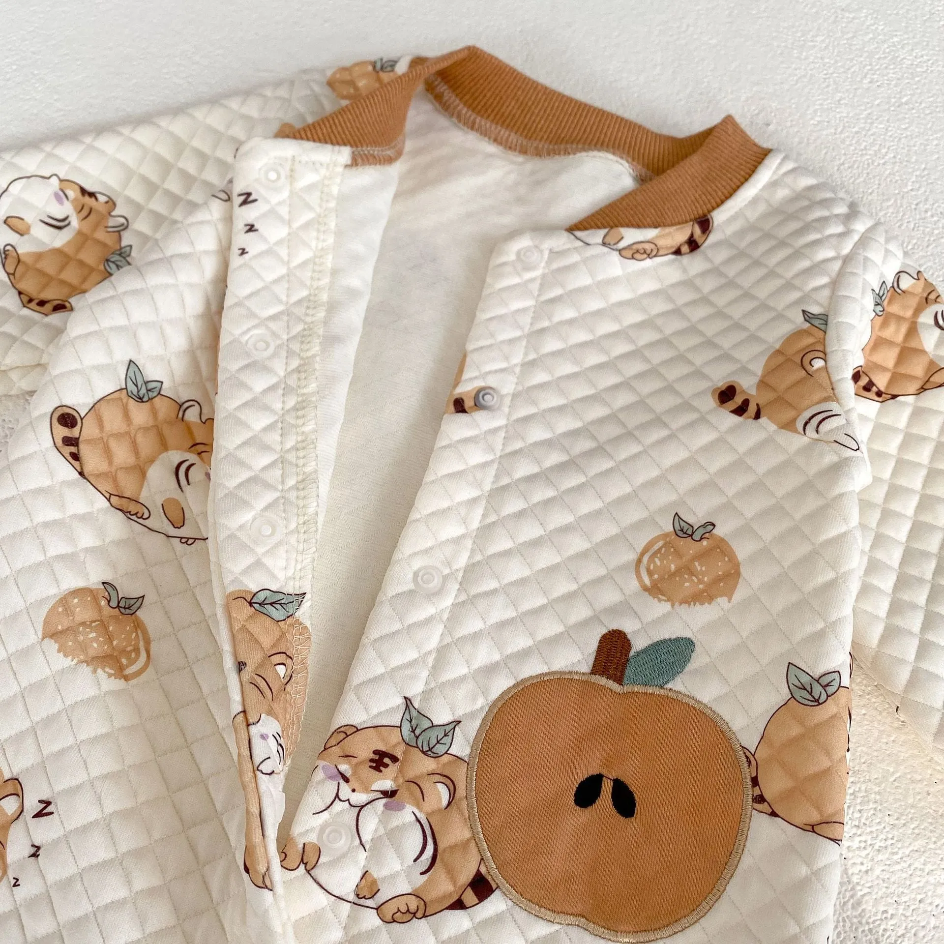 Baby Girls Fruit Cartoon Print Jumpsuits Wholesale 24011168