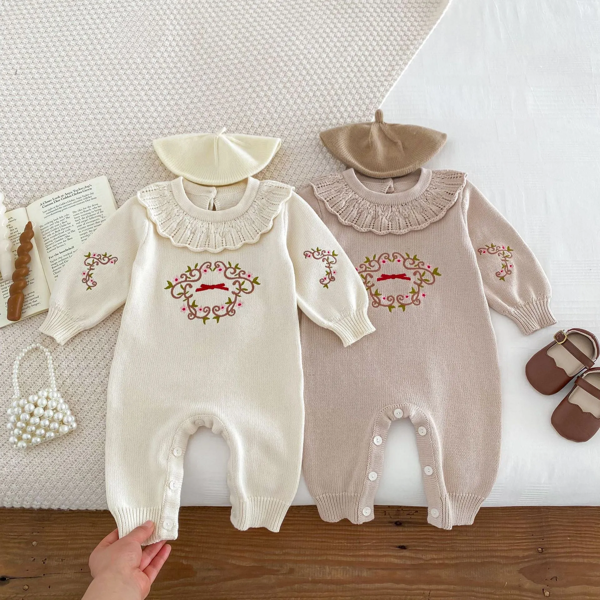 Baby Kid Girls Embroidered Jumpsuits Wholesale 240301167