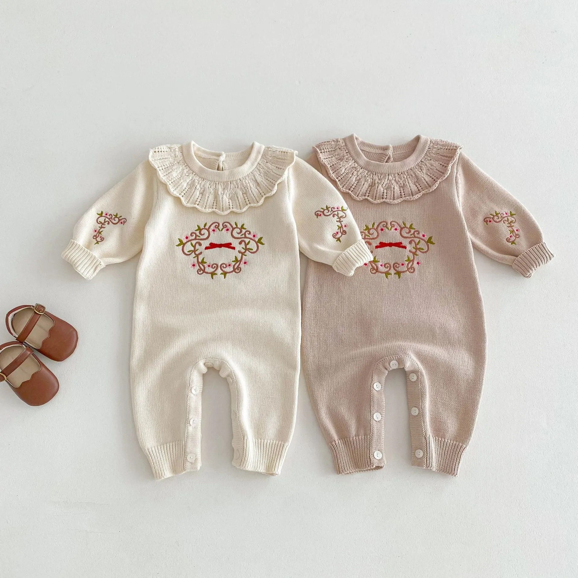 Baby Kid Girls Embroidered Jumpsuits Wholesale 240301167