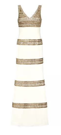 Beaded Long Ivory Dress