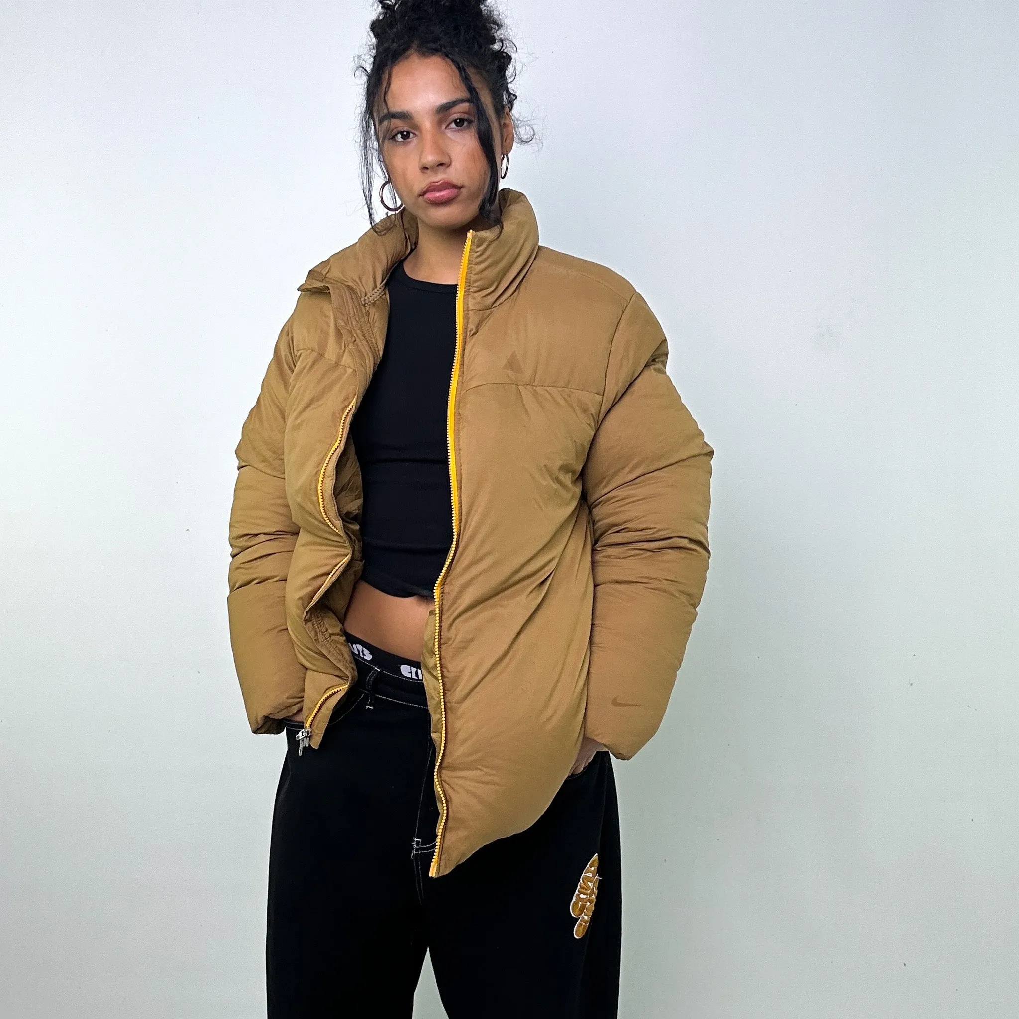 Beige Tan 90s NIKE ACG Puffer Jacket Coat (L)