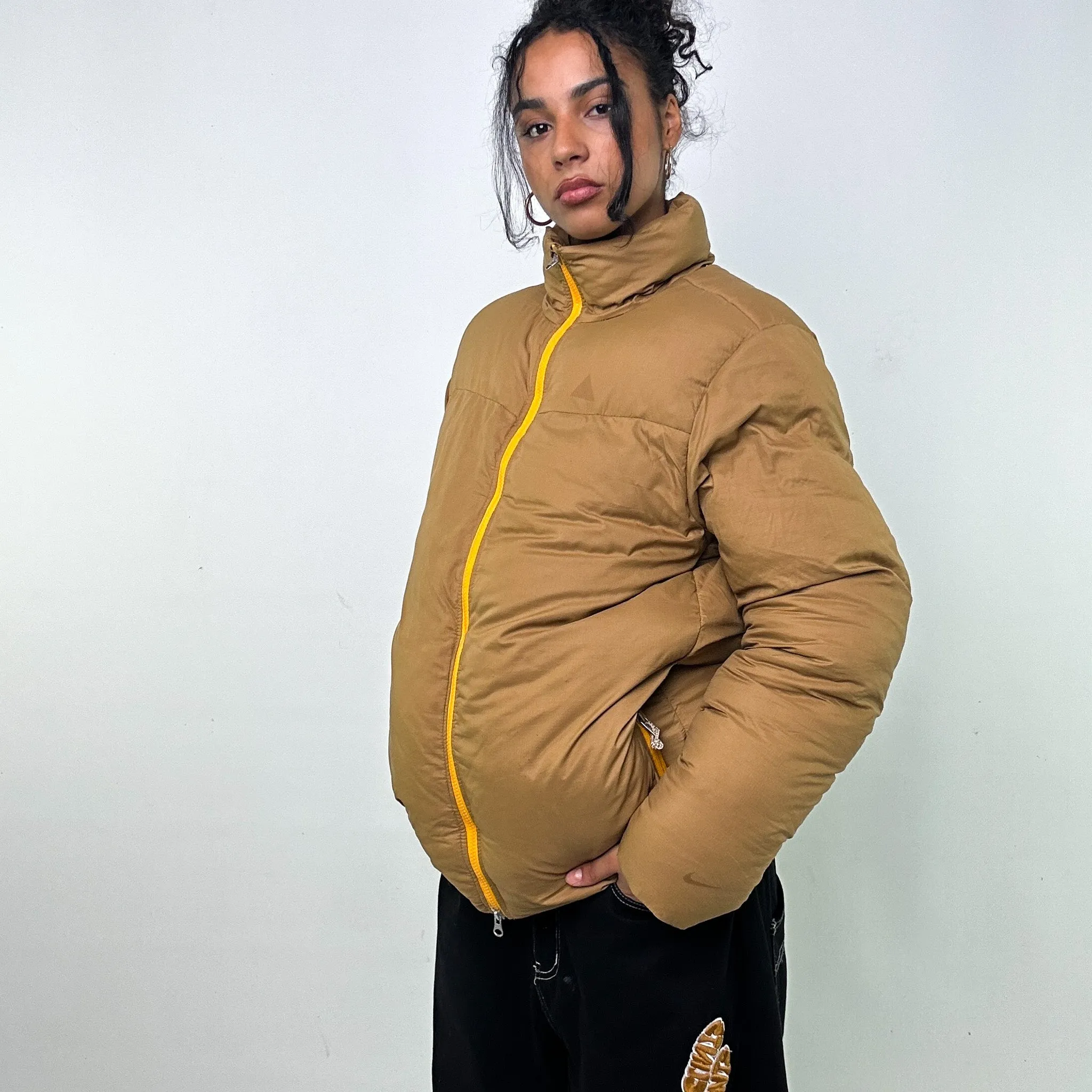 Beige Tan 90s NIKE ACG Puffer Jacket Coat (L)