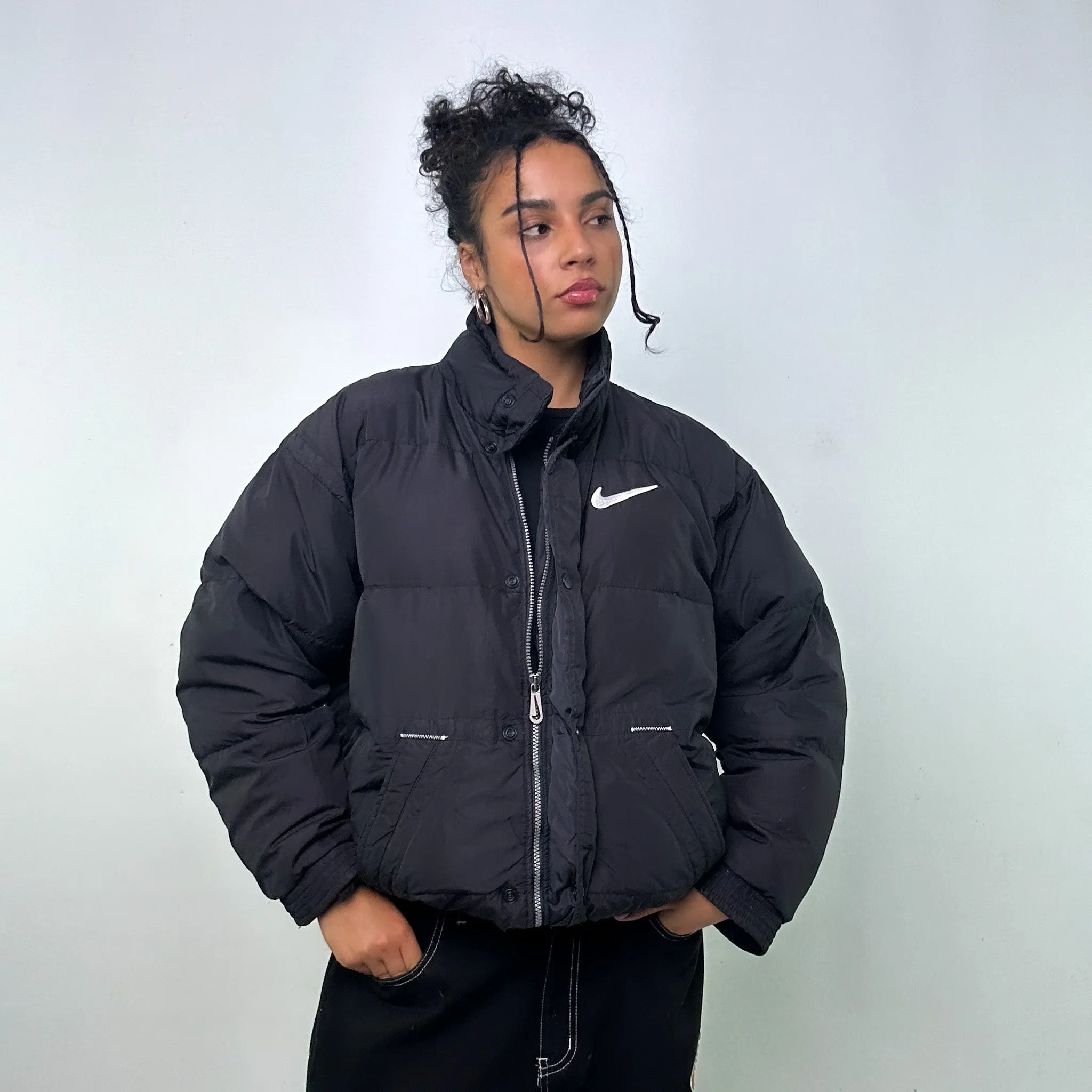 Black 90s NIKE Puffer Jacket Coat (L)