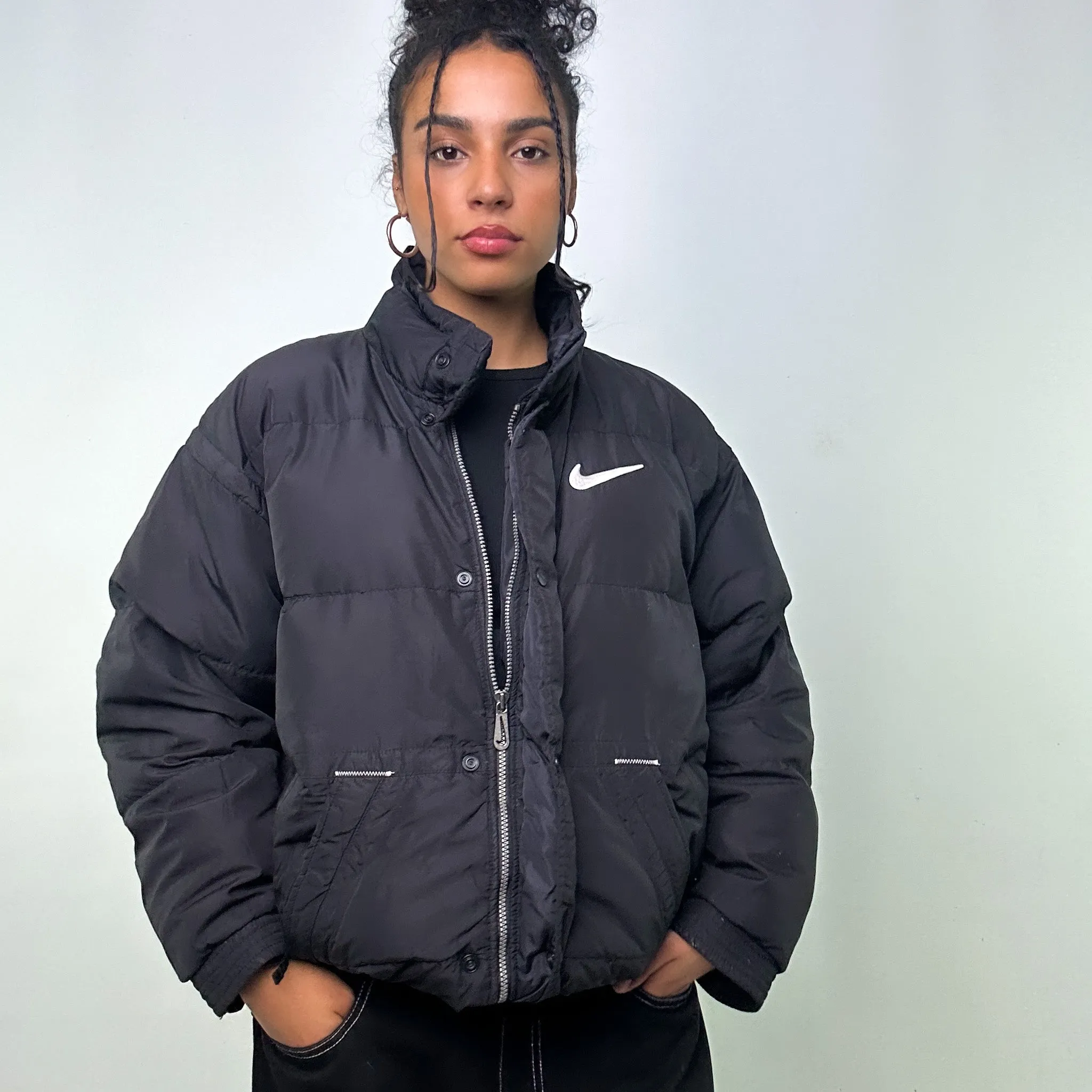 Black 90s NIKE Puffer Jacket Coat (L)