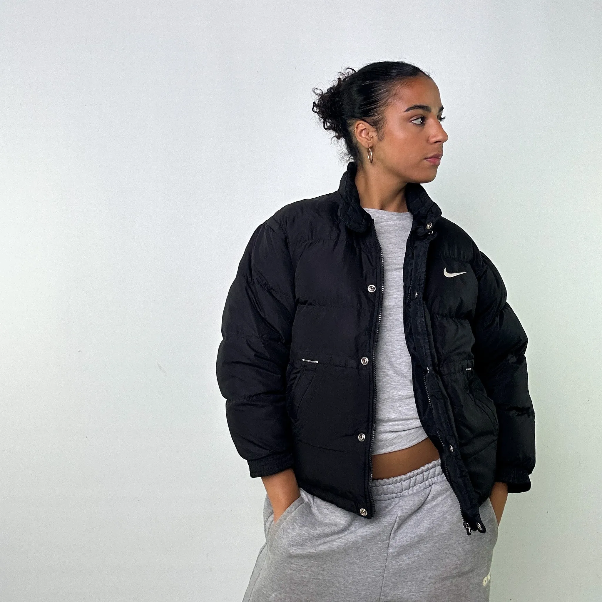 Black 90s NIKE Puffer Jacket Coat (S)