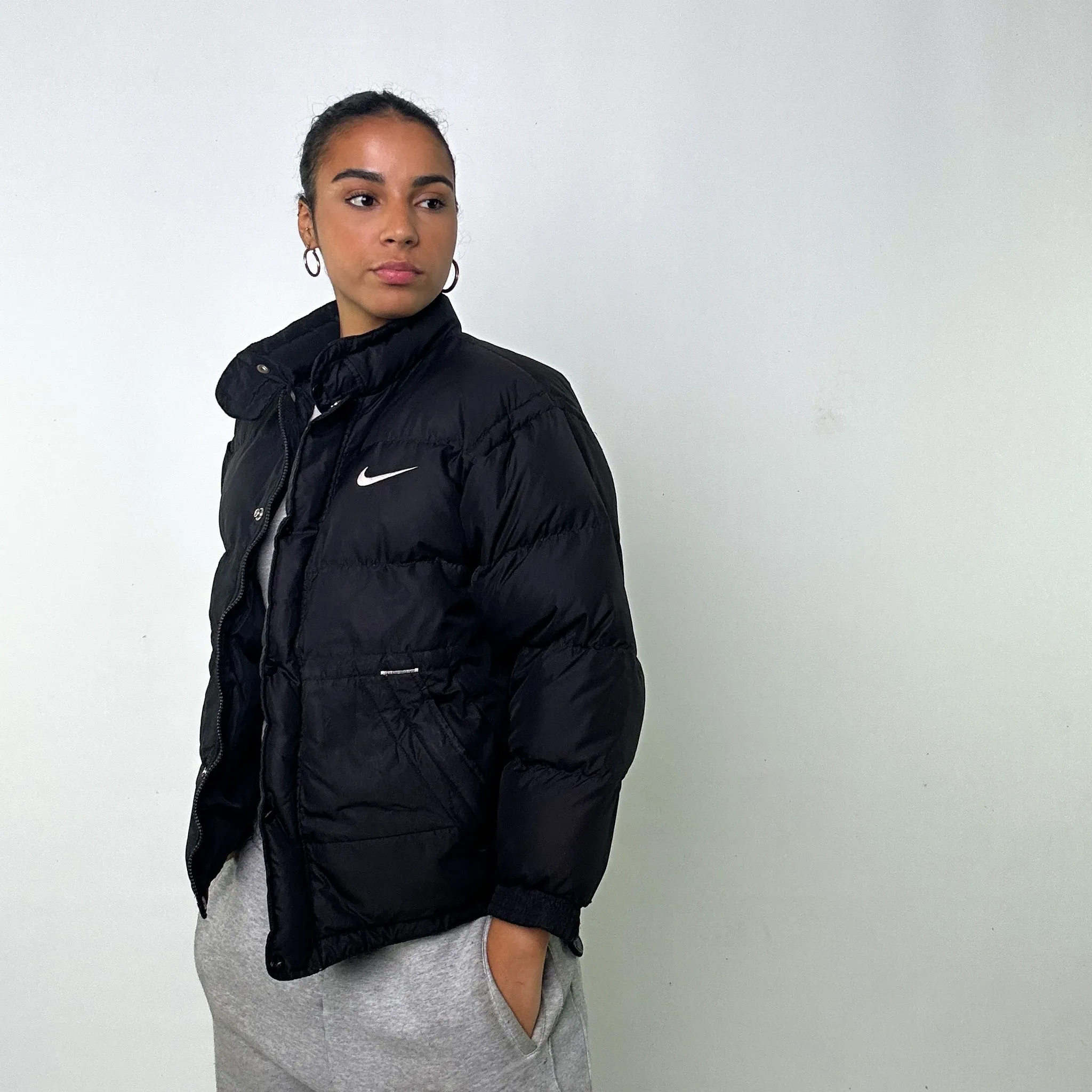 Black 90s NIKE Puffer Jacket Coat (S)