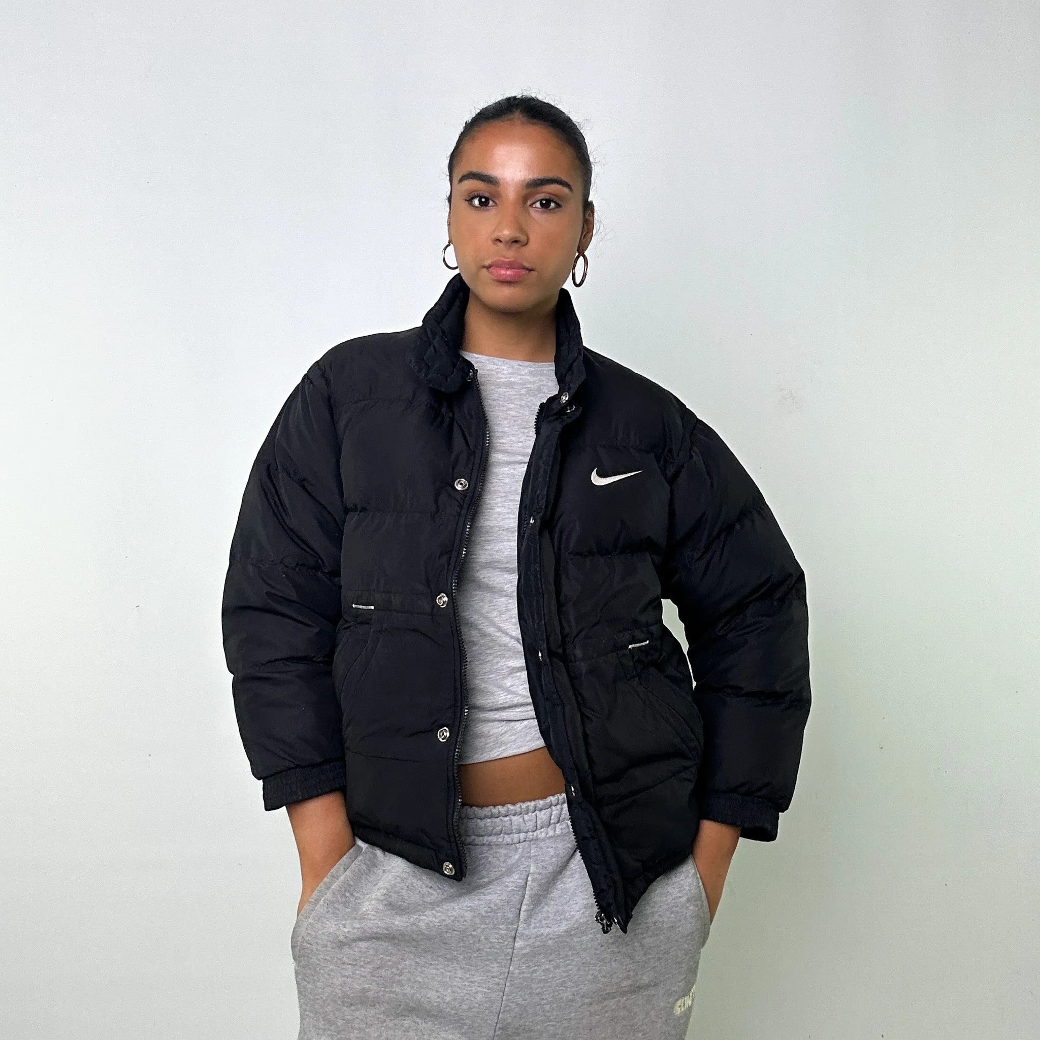 Black 90s NIKE Puffer Jacket Coat (S)