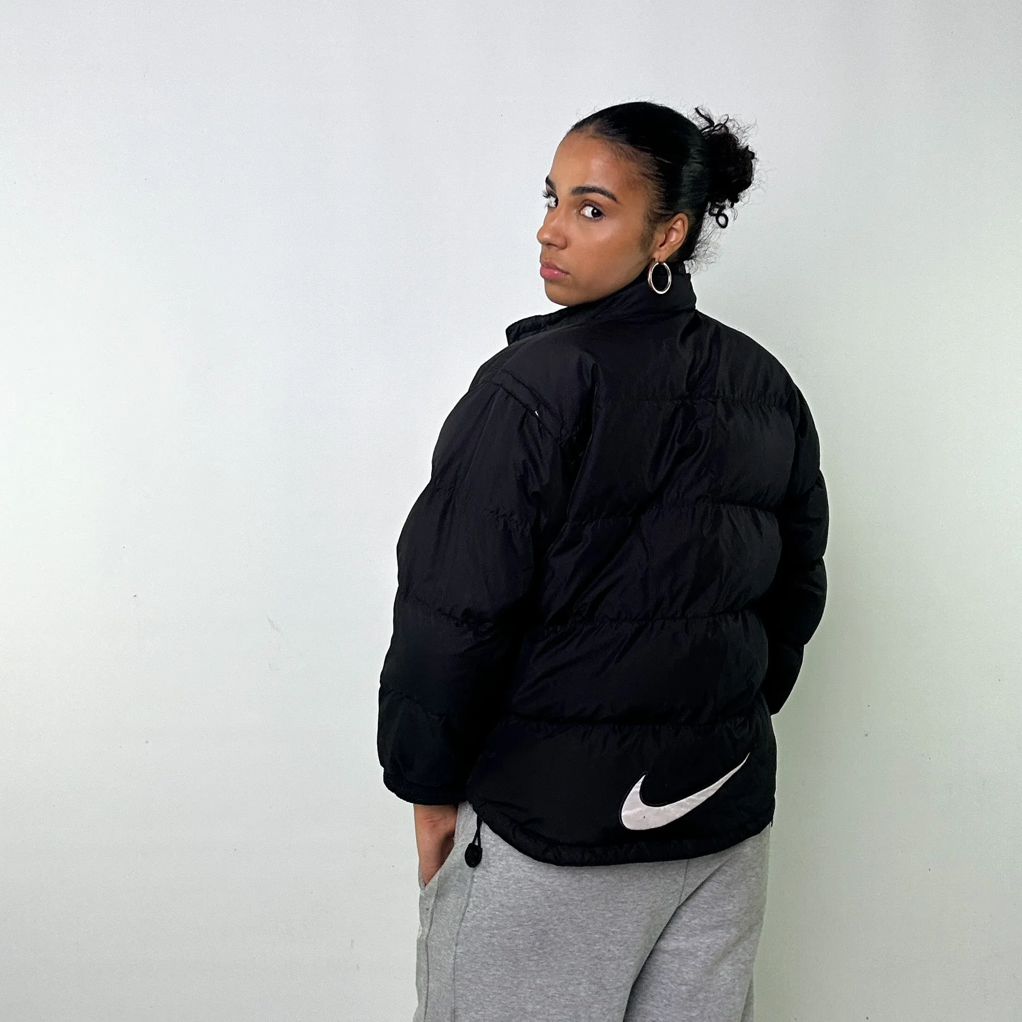 Black 90s NIKE Puffer Jacket Coat (S)