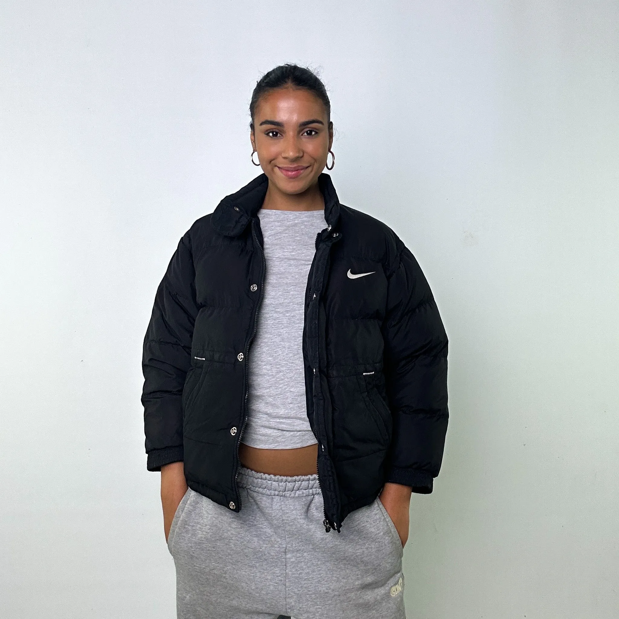 Black 90s NIKE Puffer Jacket Coat (S)