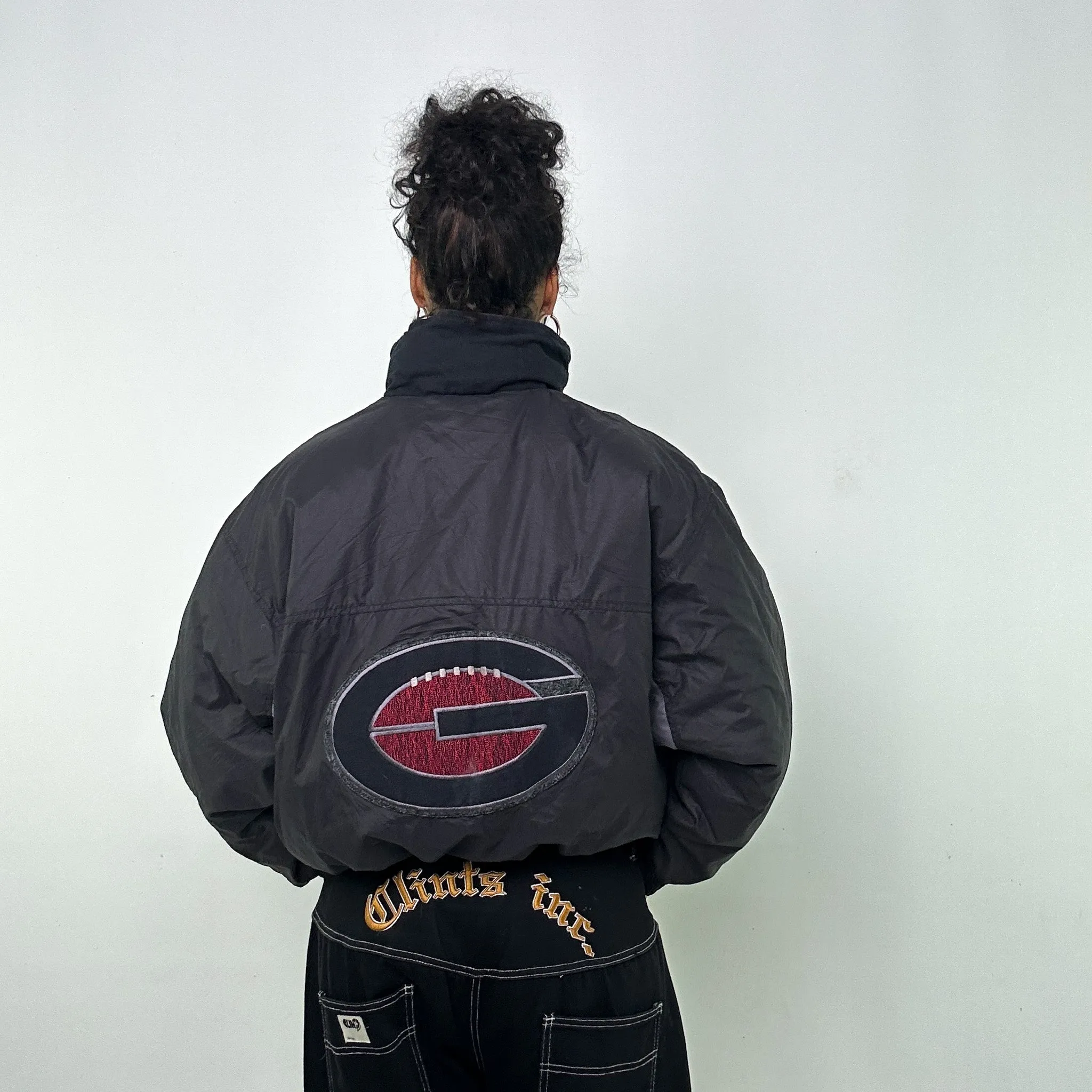 Black 90s NIKE Team Georgia Bulldogs Puffer Jacket Coat (L)