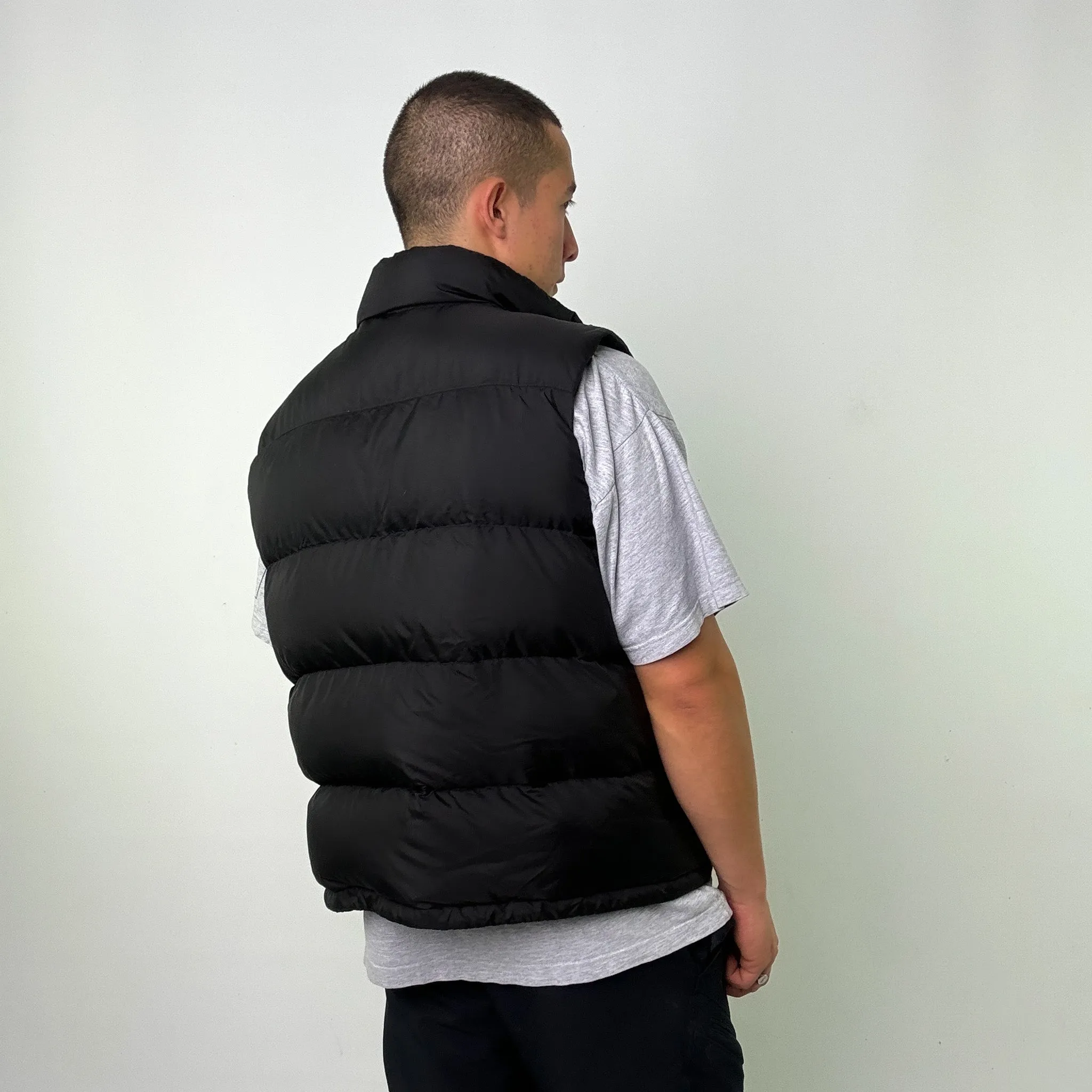 Black 90s Polo Ralph Lauren Puffer Jacket Coat Gilet (L)